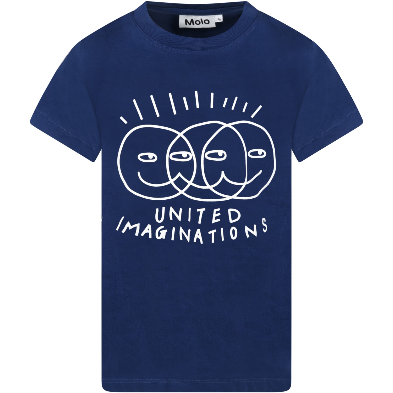 Molo Blue T-shirt For Kids Wih Print
