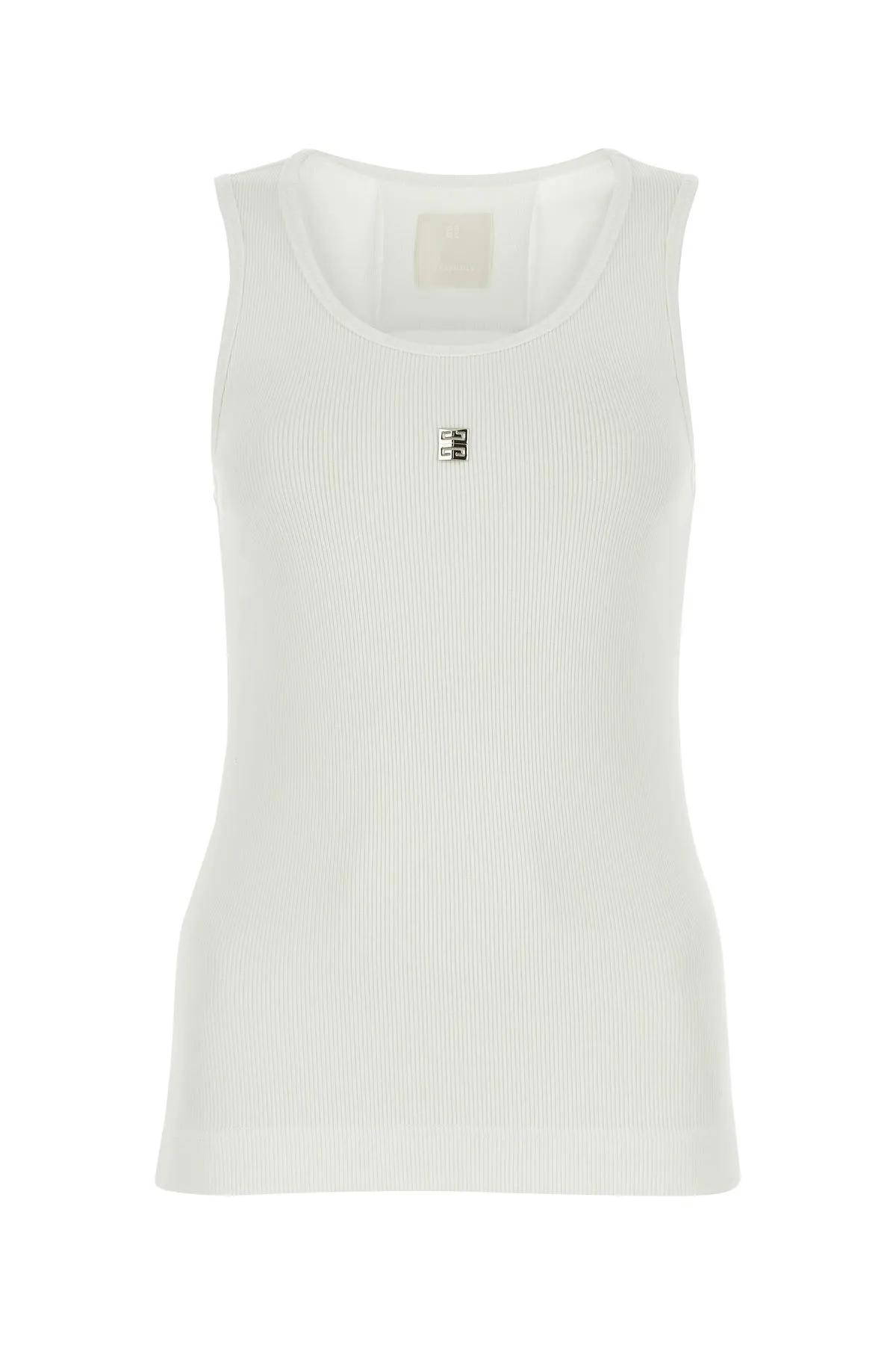 Givenchy White Stretch Cotton Tank Top Smart Closet