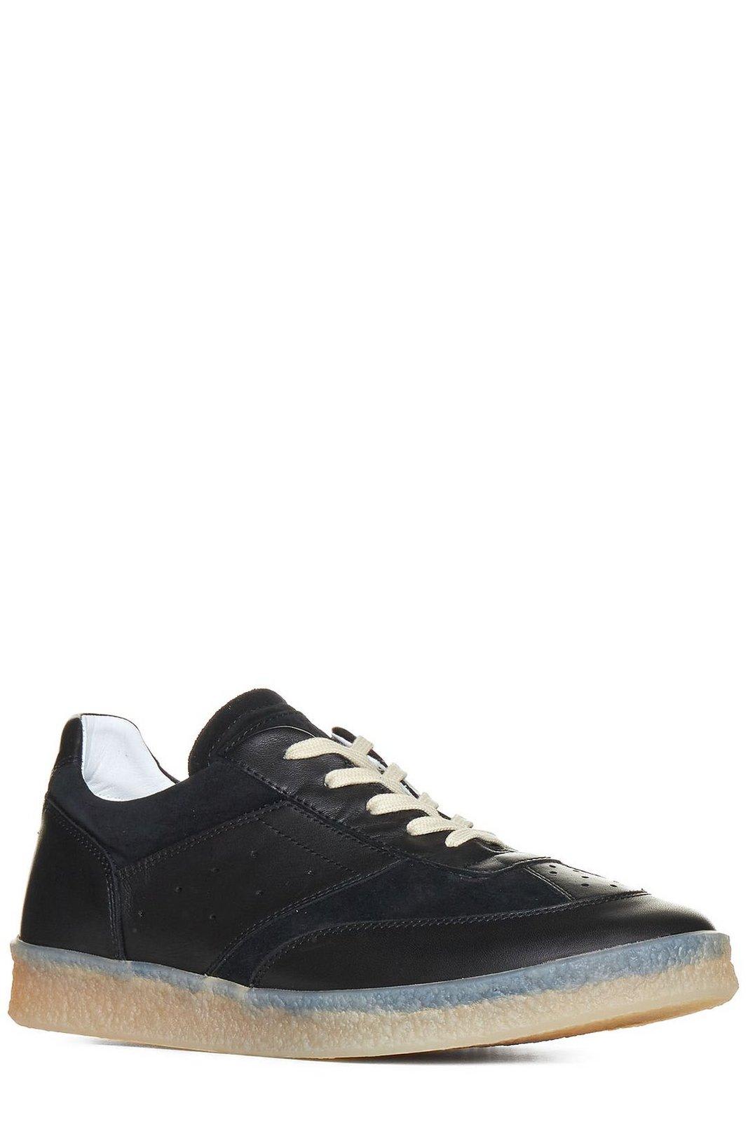Shop Mm6 Maison Margiela Low-top Lace-up Sneakers In Black