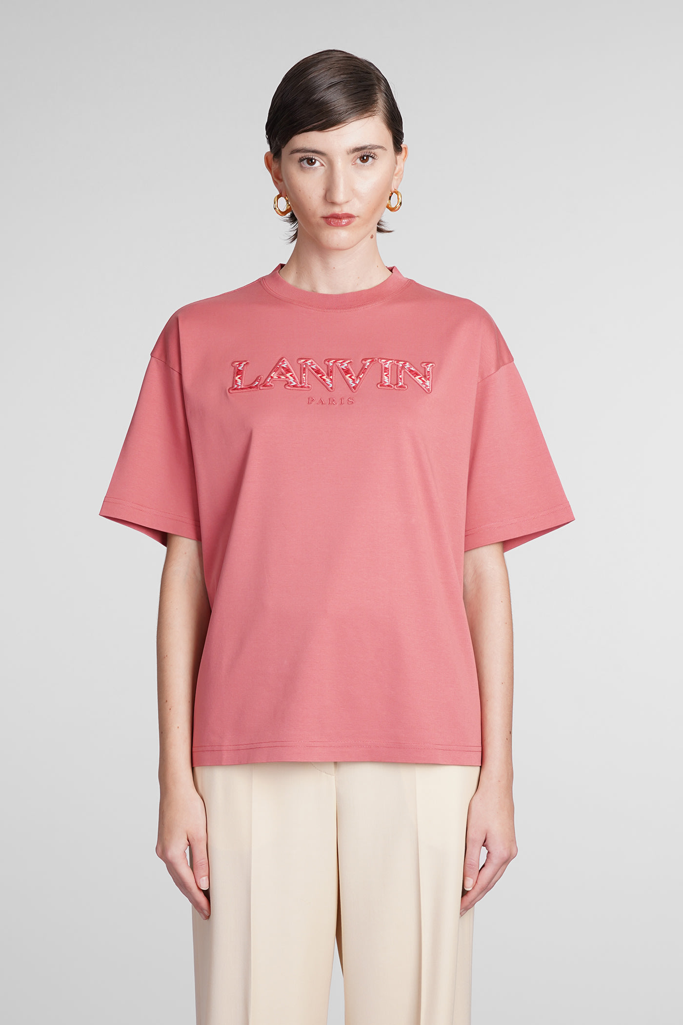 Shop Lanvin T-shirt In Rose-pink Cotton