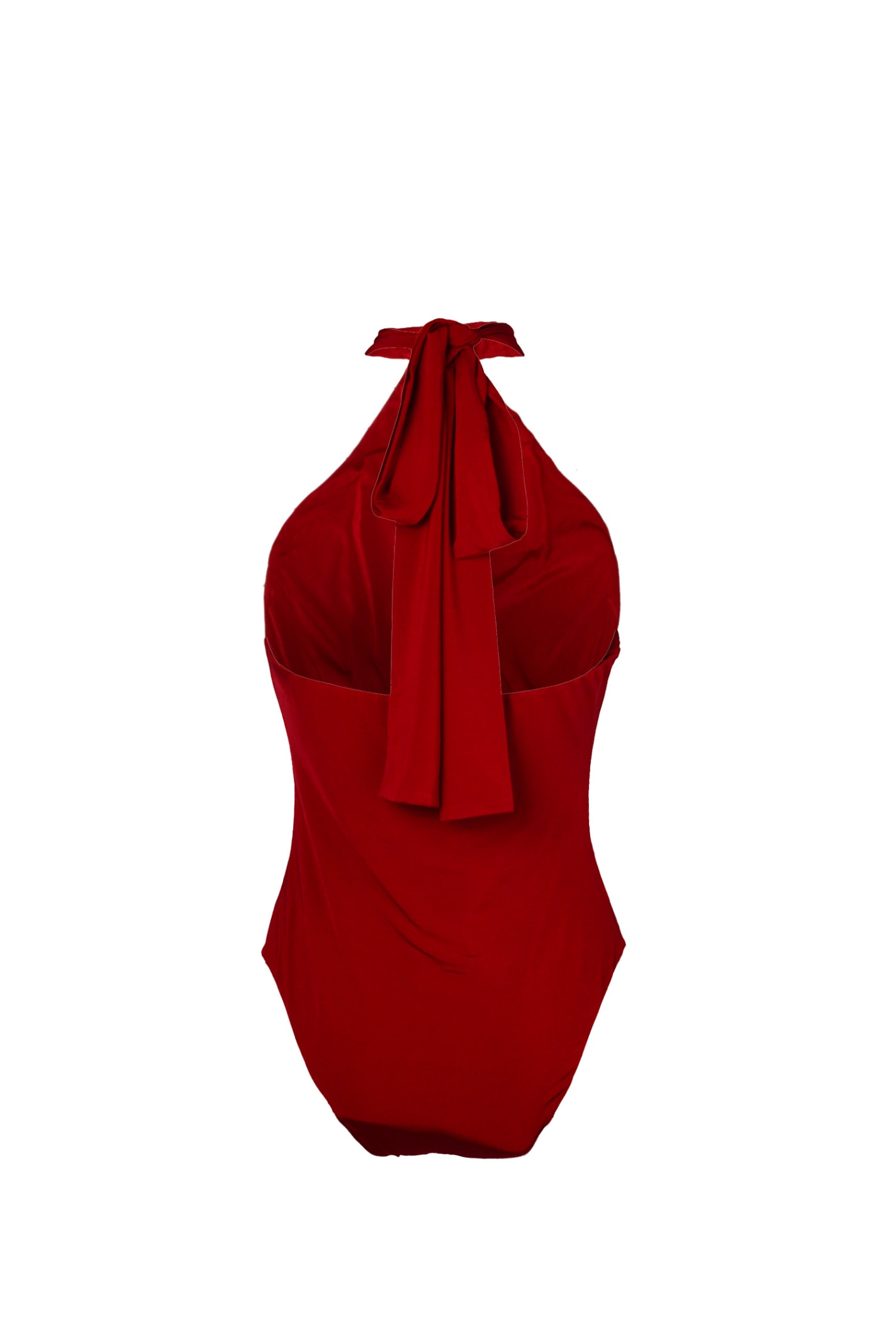 Shop Magda Butrym Cut-out Detail Halterneck Bodysuit In Red