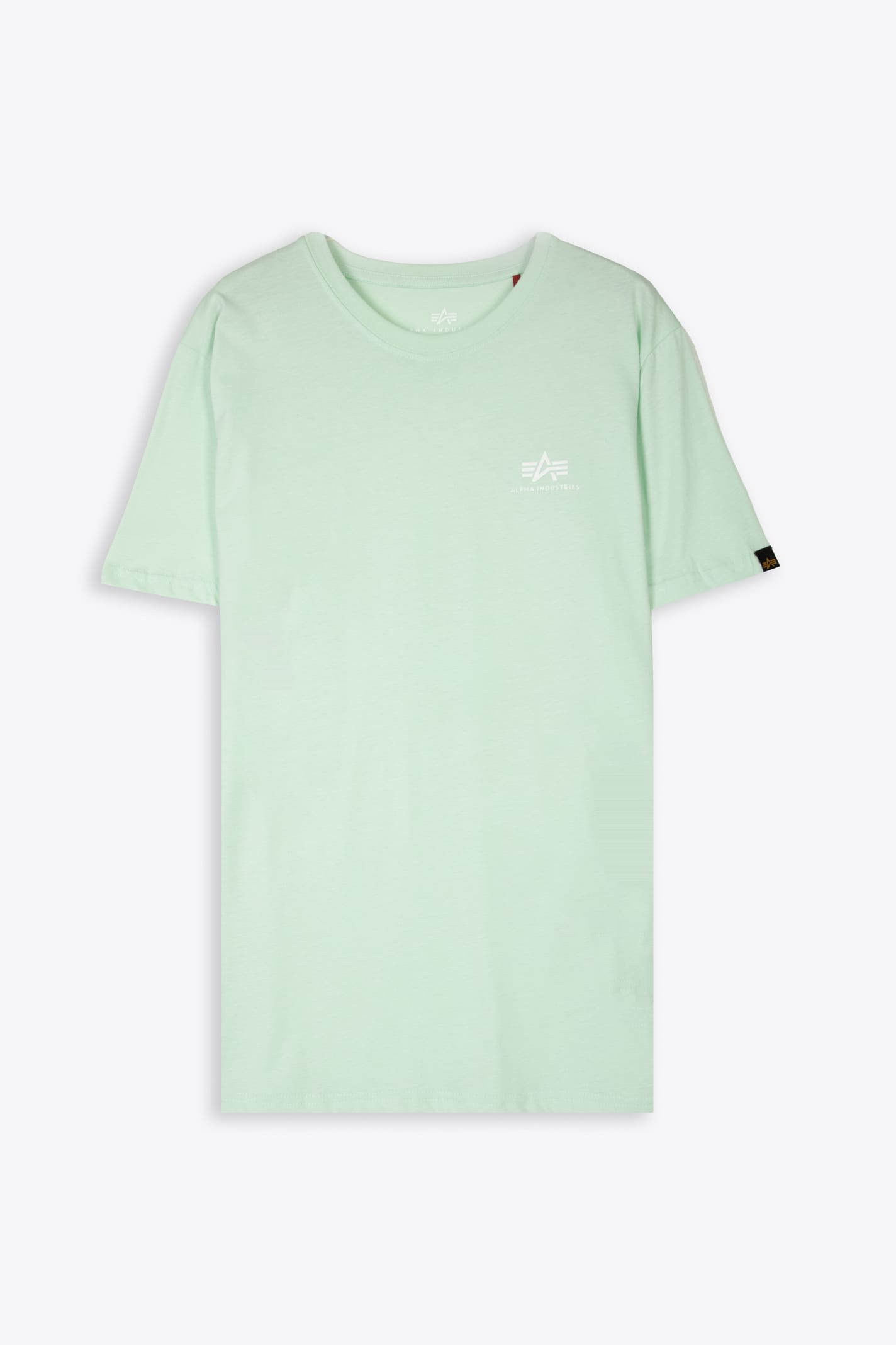 Alpha Industries Basic T Small Logo Mint green cotton t-shirt with chest logo
