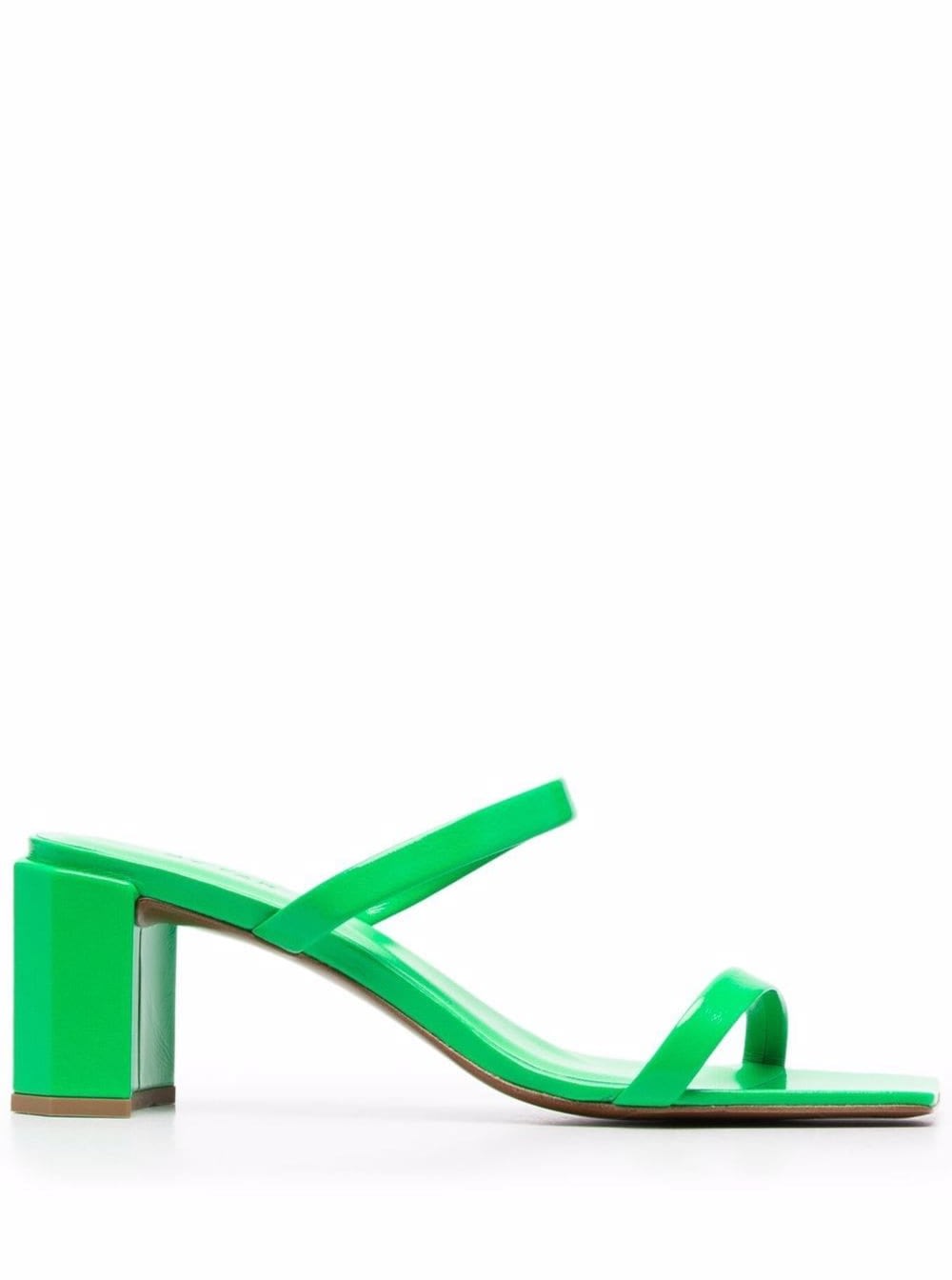 By Far Womans Tanya Mule Glossy Green Leather Mules