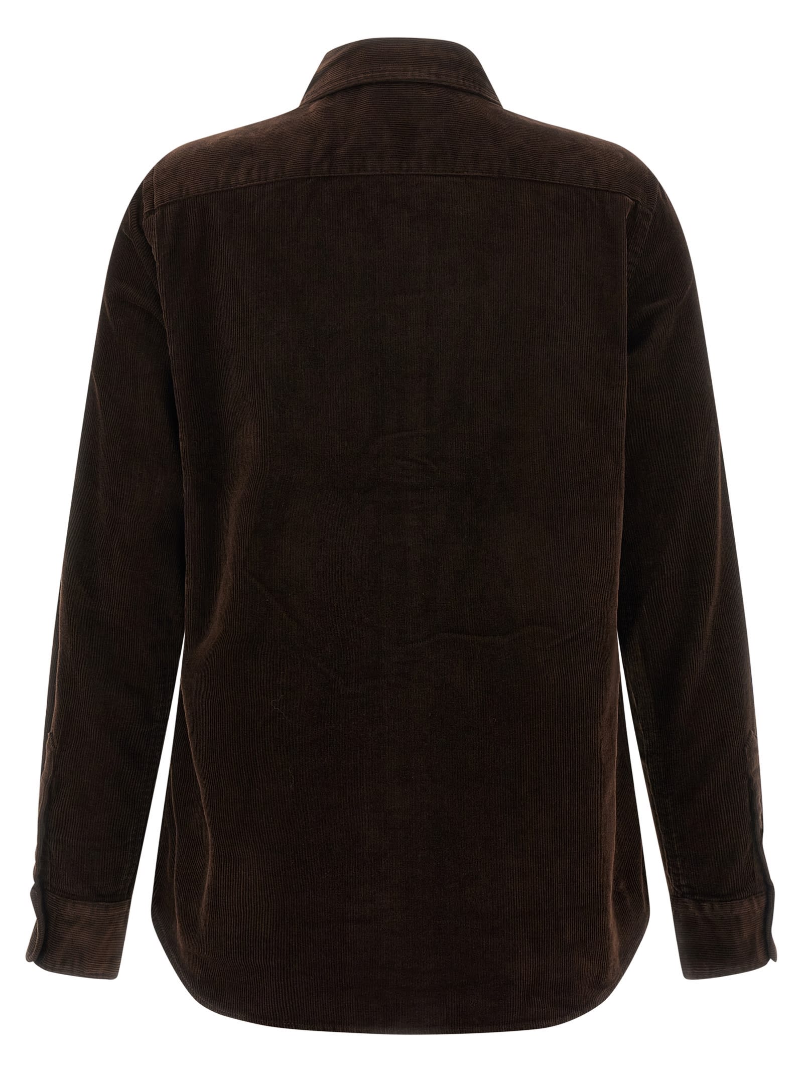 Polo Ralph Lauren Womens Dark Beech Polo-pony Embroidered Cotton-corduroy Shirt In Brown