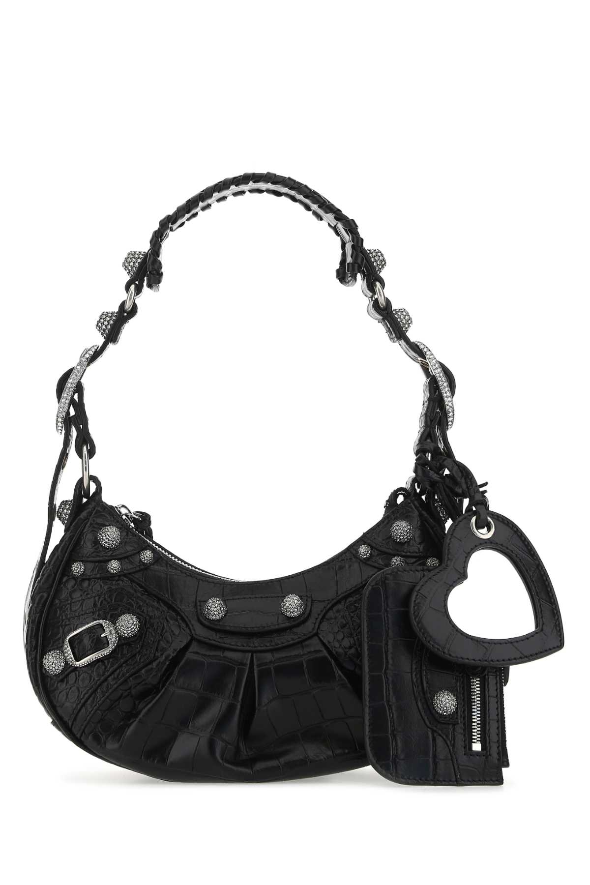 Shop Balenciaga Black Leather Le Cagole Xs Shoulder Bag In 1000