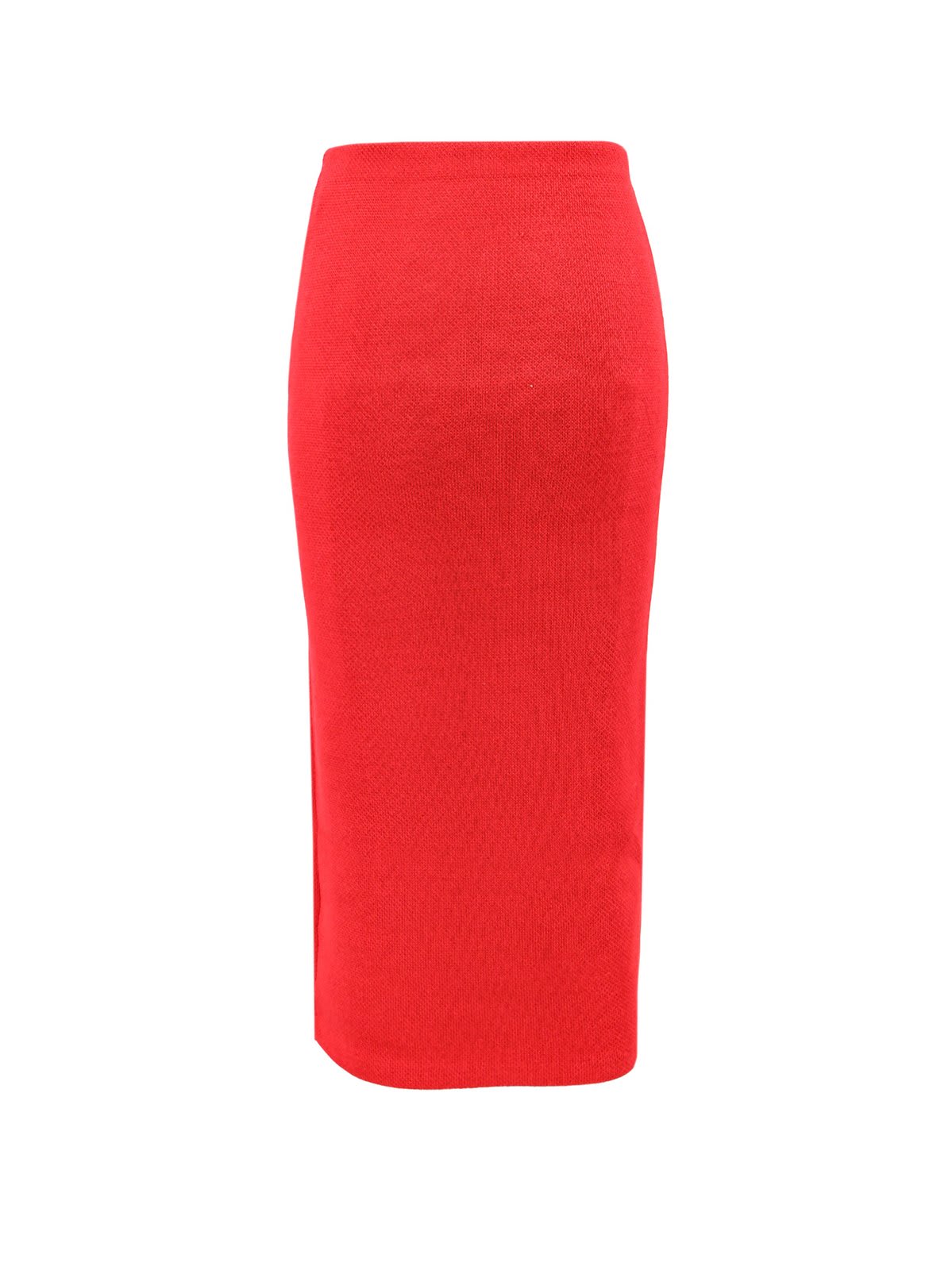 Shop Self-portrait Knitted Midi Pencil Skirt In Red