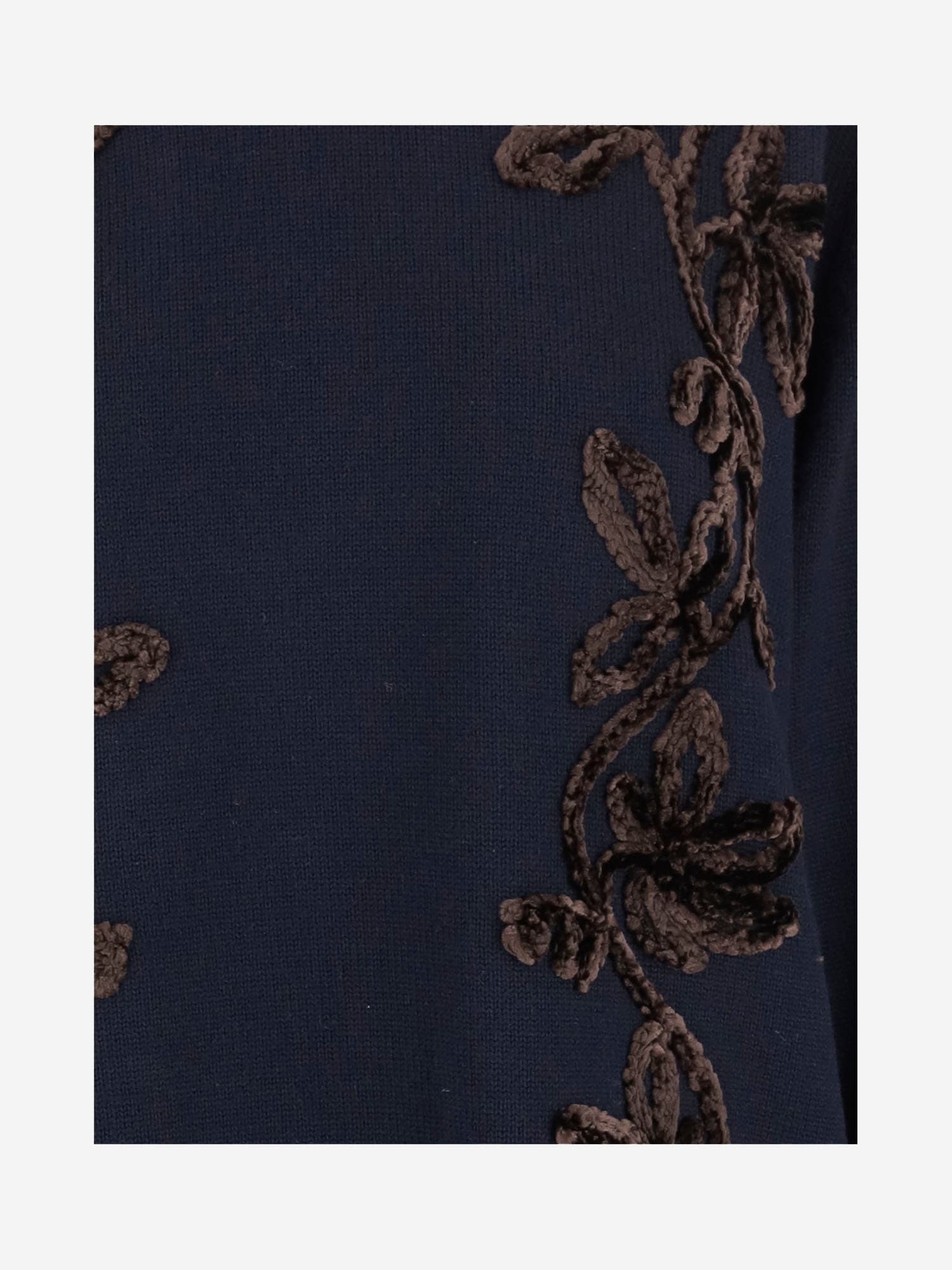Jil Sander Wool Sweater With Floral Pattern In Blue