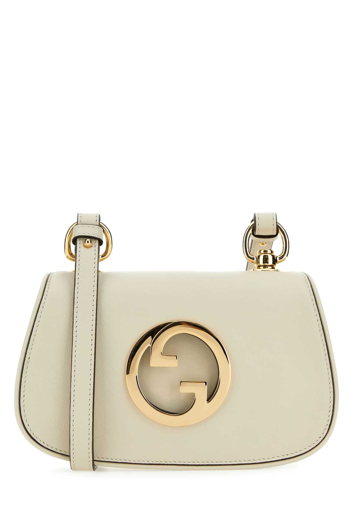 Shop Gucci Ivory Leather  Blondie Crossbody Bag In Mysticwhite