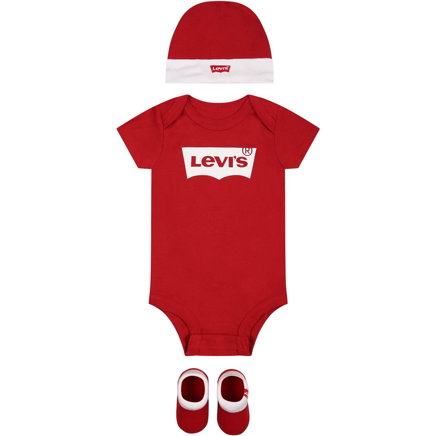 Levi's Multicolor Set For Babies With Logo In Red