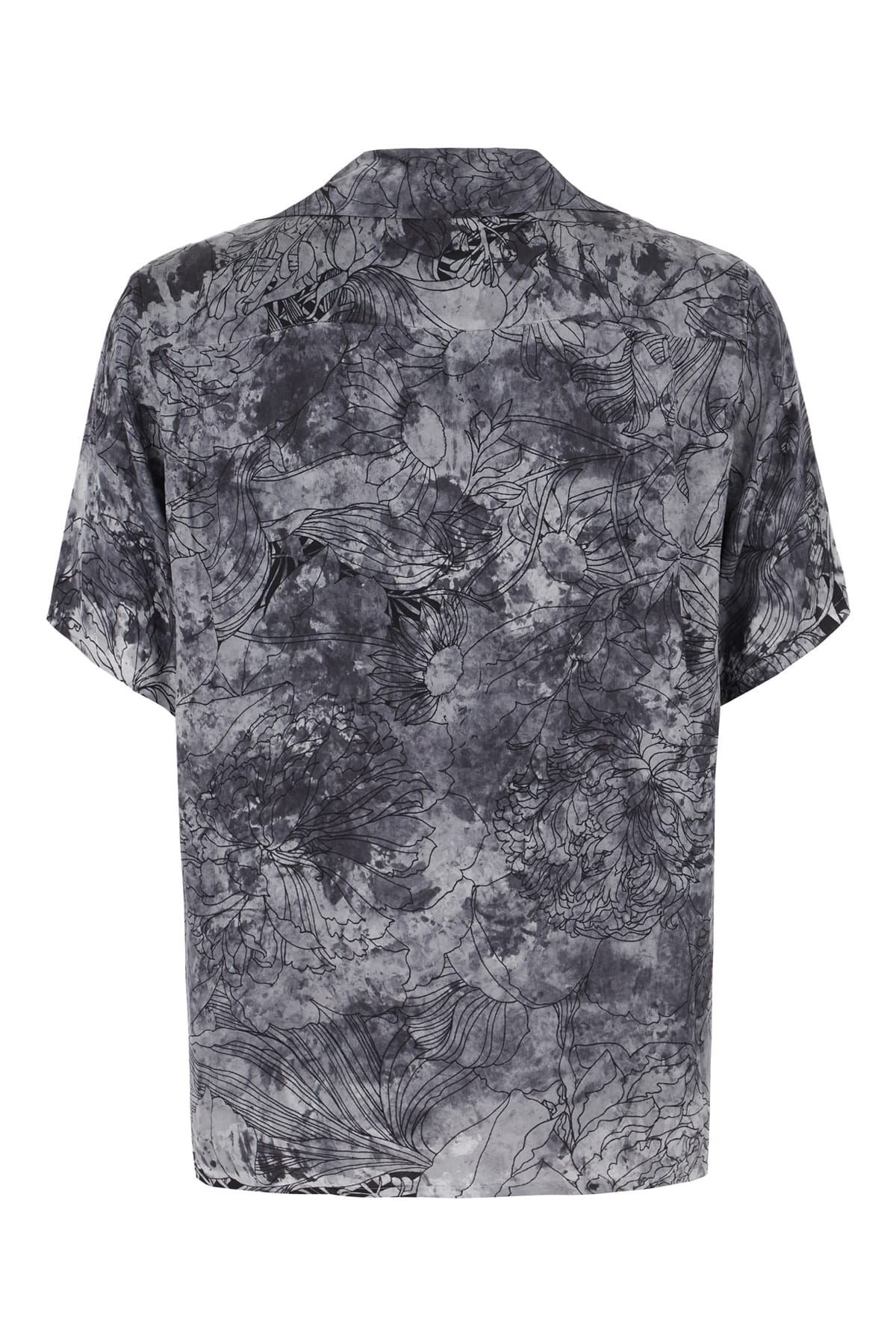 Avant Toi Printed Stretch Silk Shirt In 00053