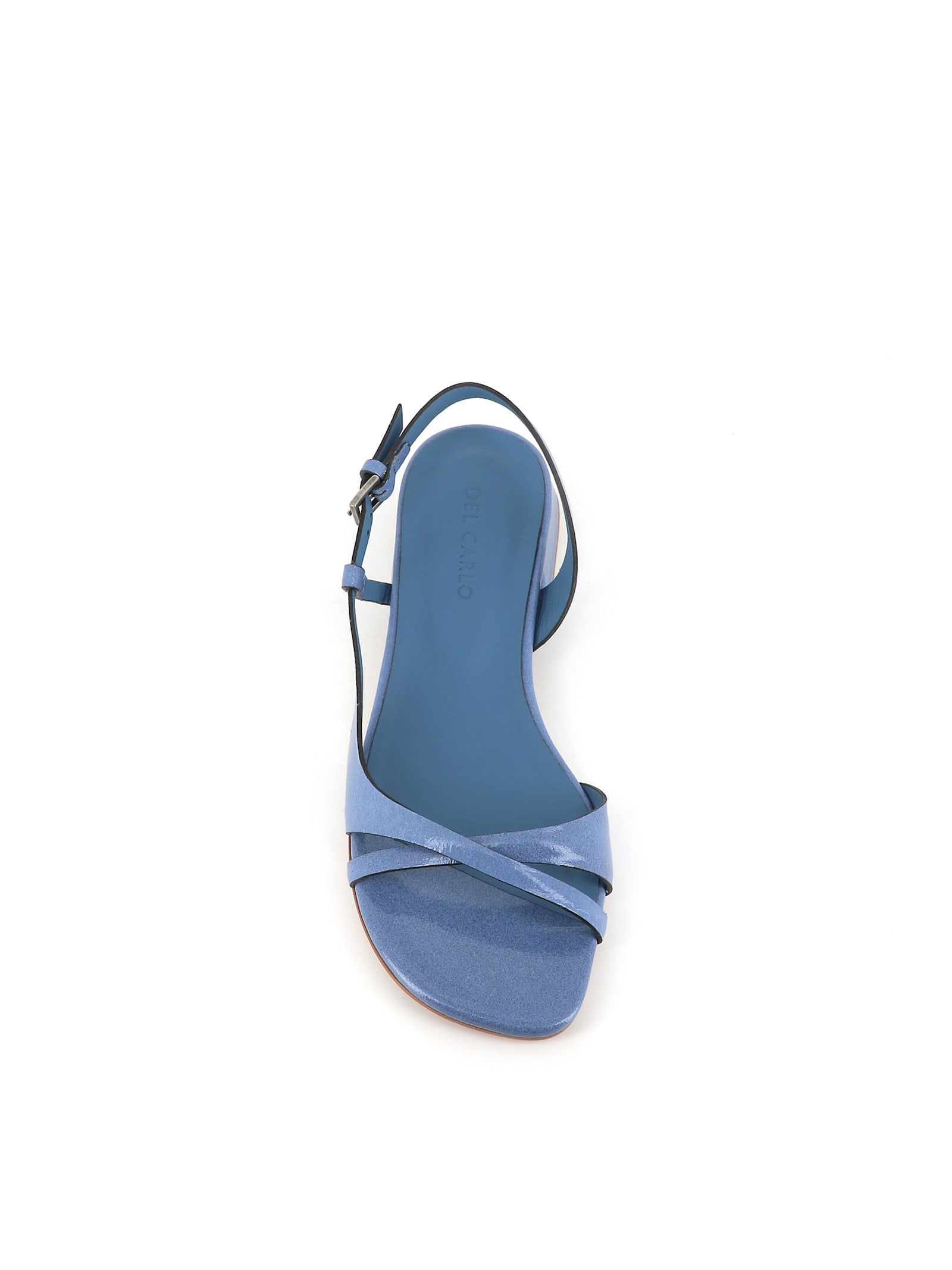 Del Carlo Strappy Block-heel Sandals In Blu Avio