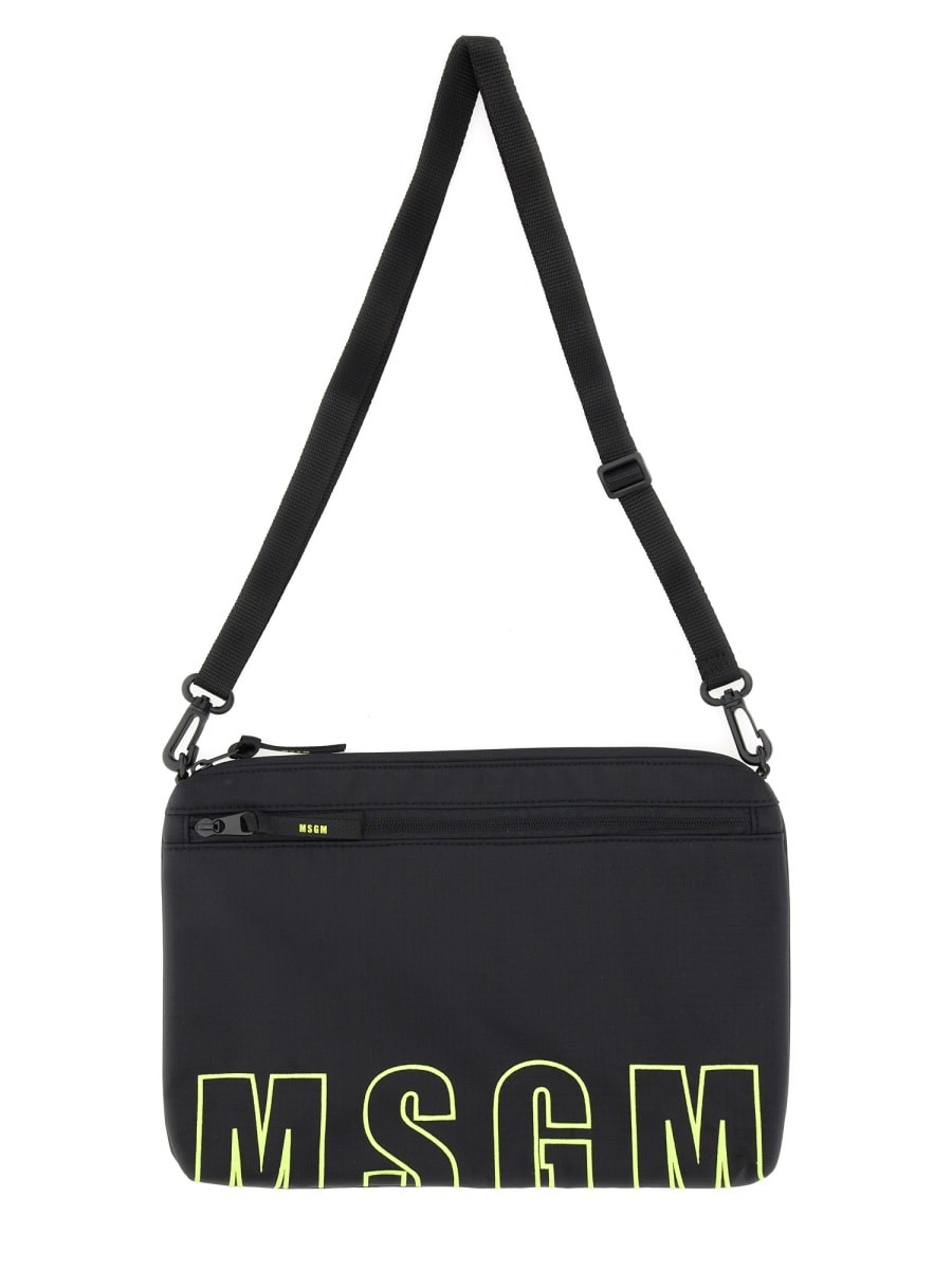 Shop Msgm Pouch With Logo In Black