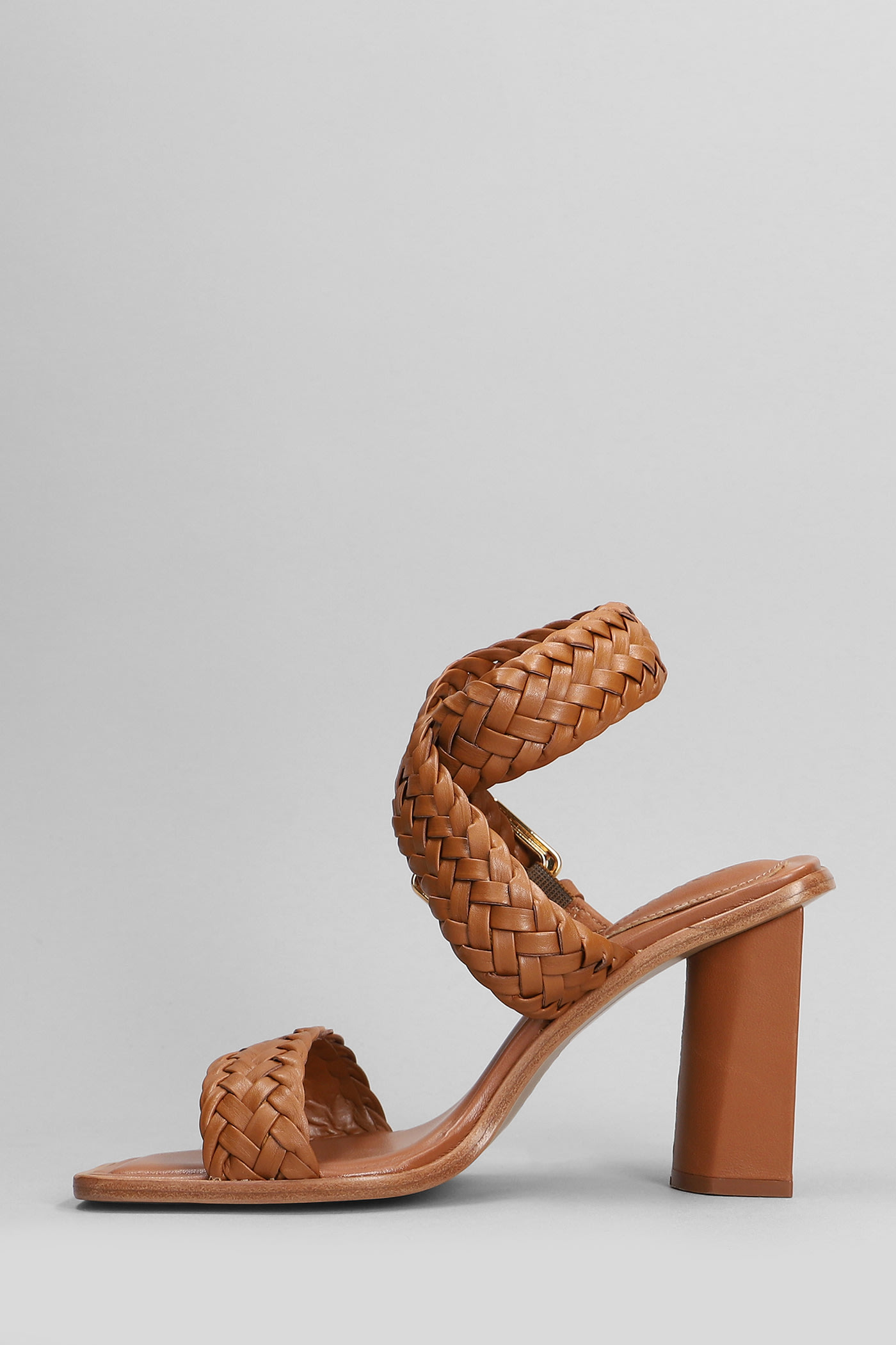 Shop Schutz Sandals In Leather Color Leather