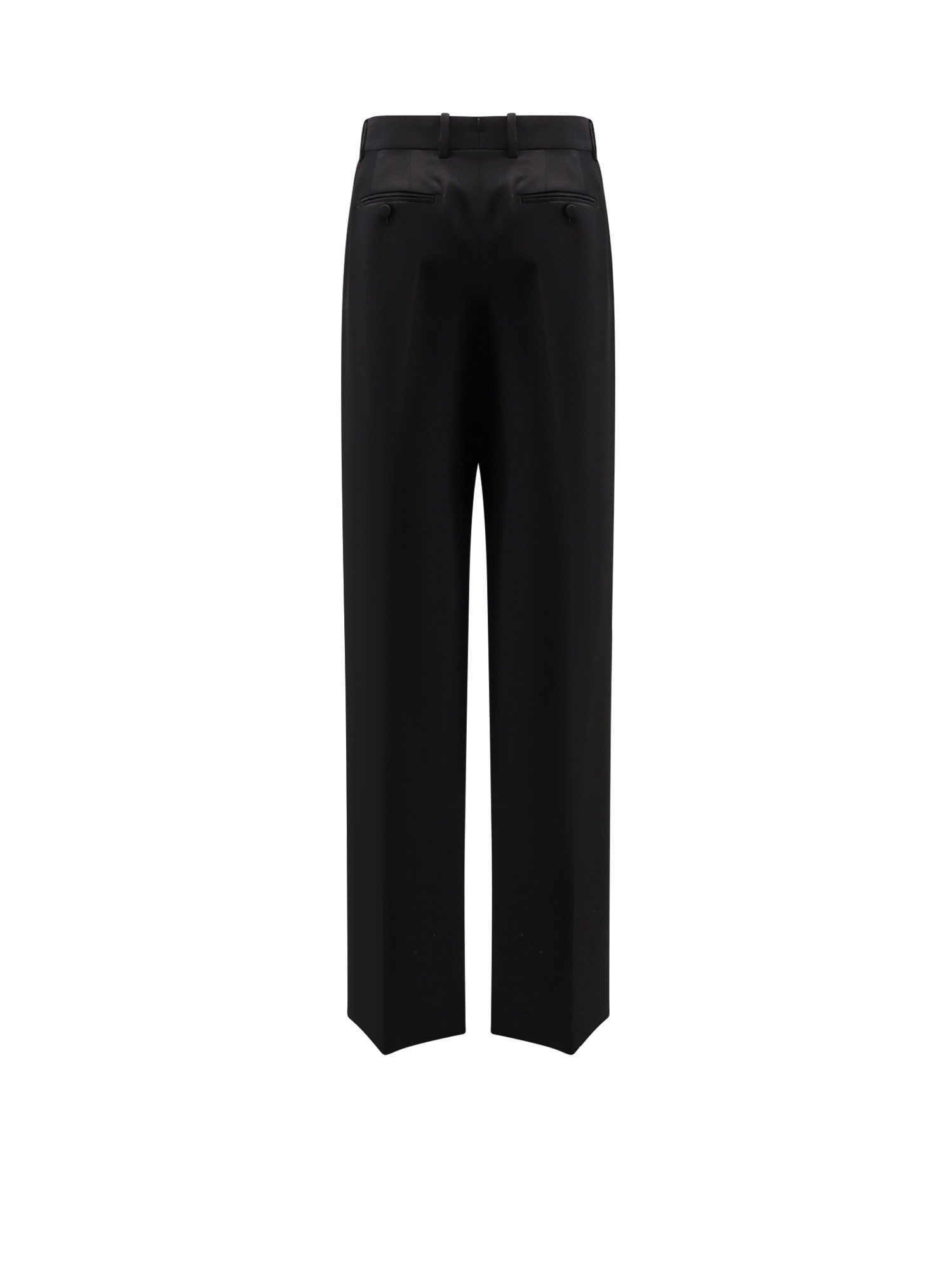 Tom Ford Pleated Wool Trousers In Black