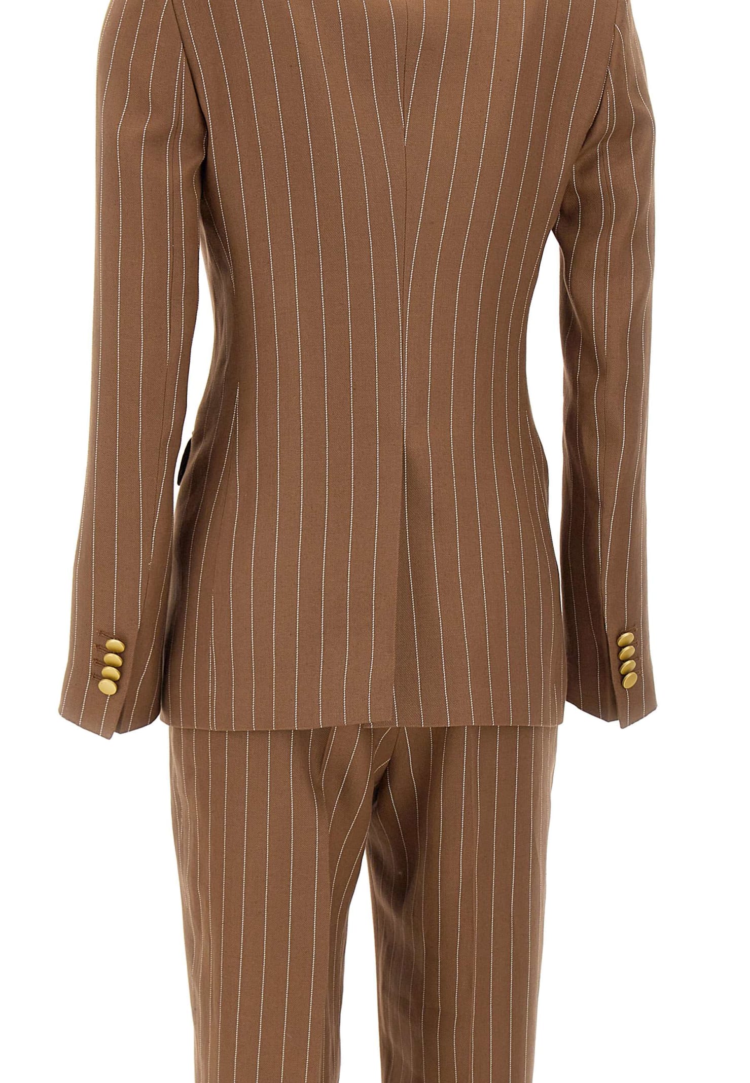 Shop Tagliatore Parigi Linen Two-piece Suit In Brown