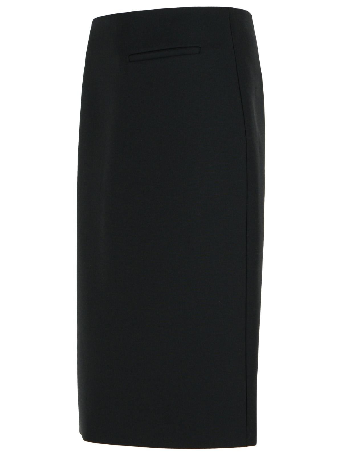 Rohe Pencil Black Wool Blend Skirt In Black