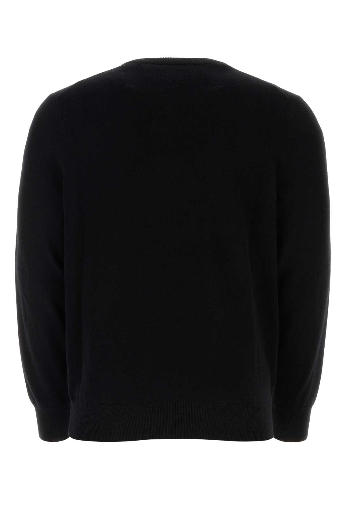 Shop Alexander Mcqueen Black Cashmere Blend Sweater In Blackivory