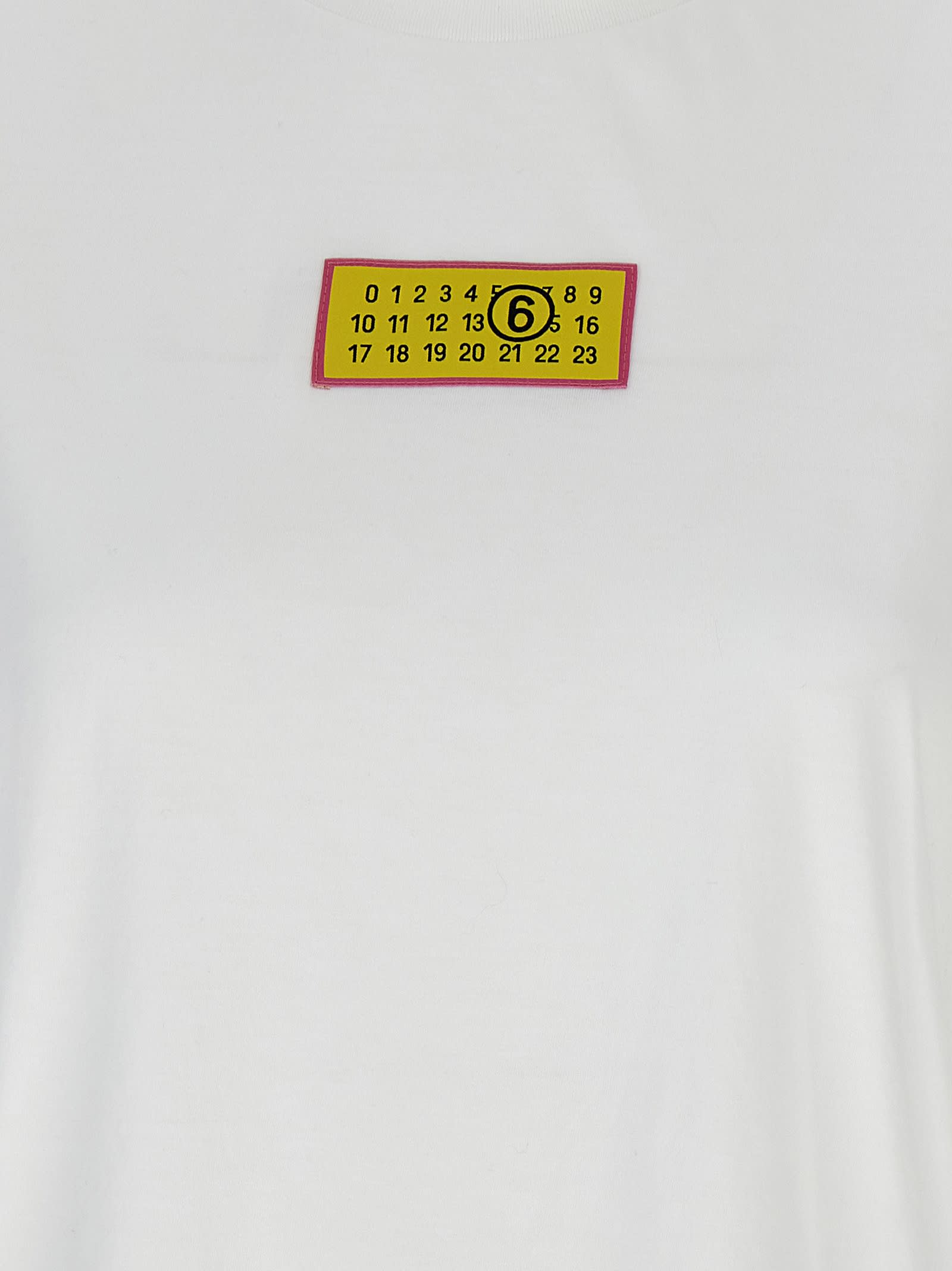 Shop Mm6 Maison Margiela Logo Label T-shirt In White