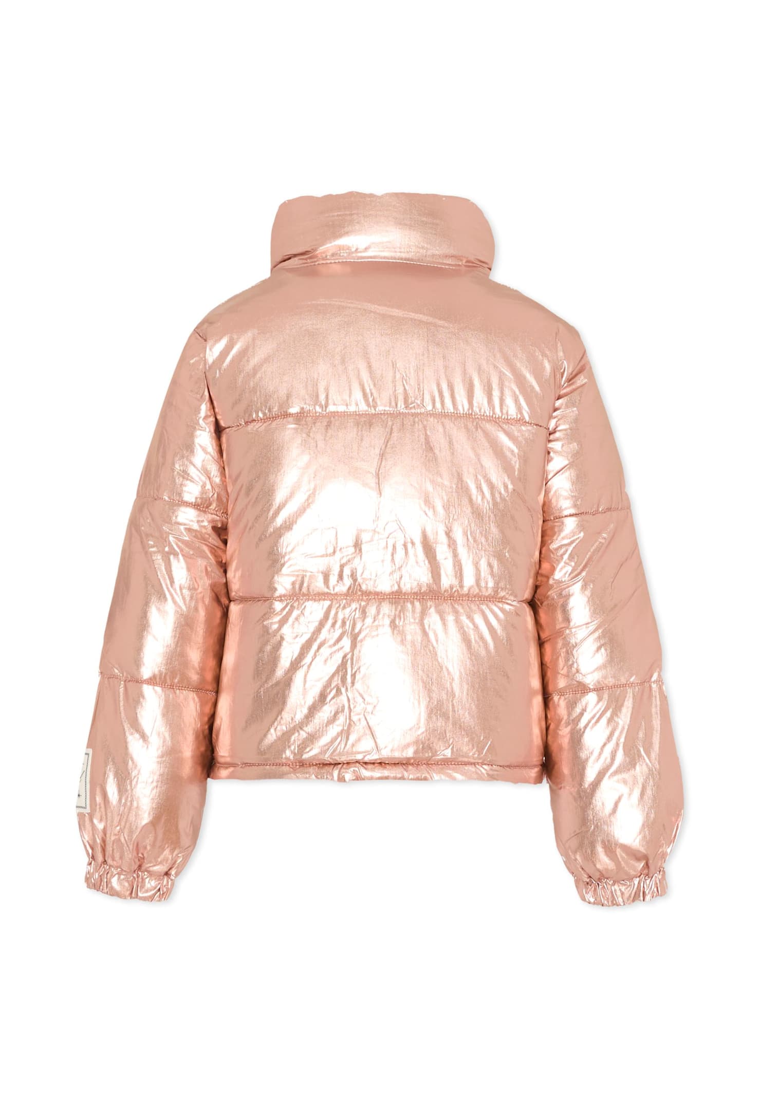 Molo Pink Down Jacket For Girl With Logo In Pink
