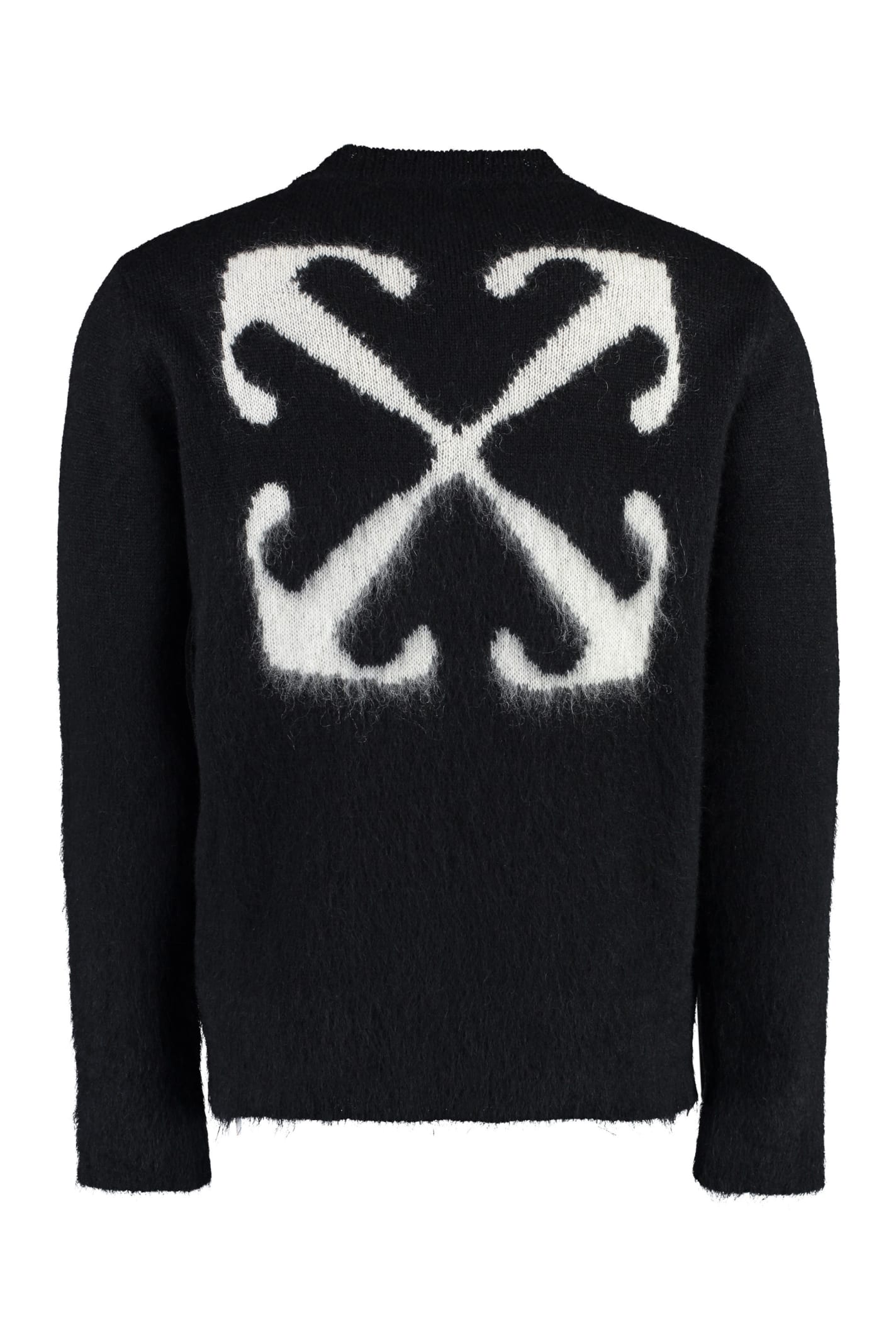 Shop Off-white Mohair Blend Sweater In Black Beige