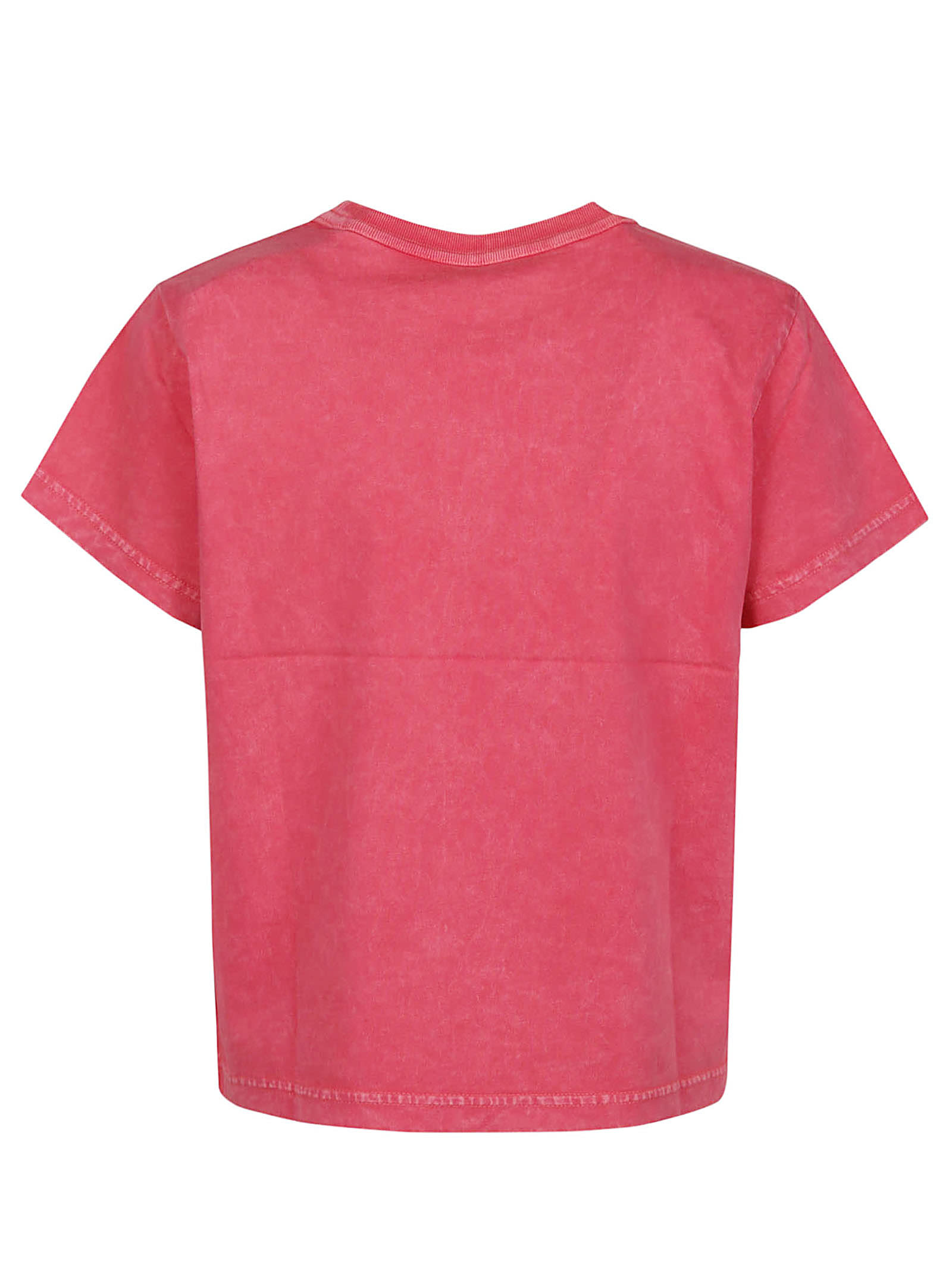 Shop Alexander Wang T Puff Logo Bound Neck Essential Shrunk T-shirt In A Soft Cherry