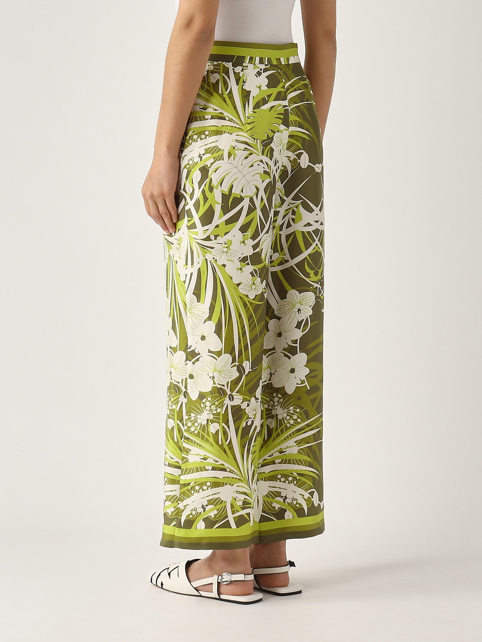 Max Mara Studio Pants Woman Kaki In Lime