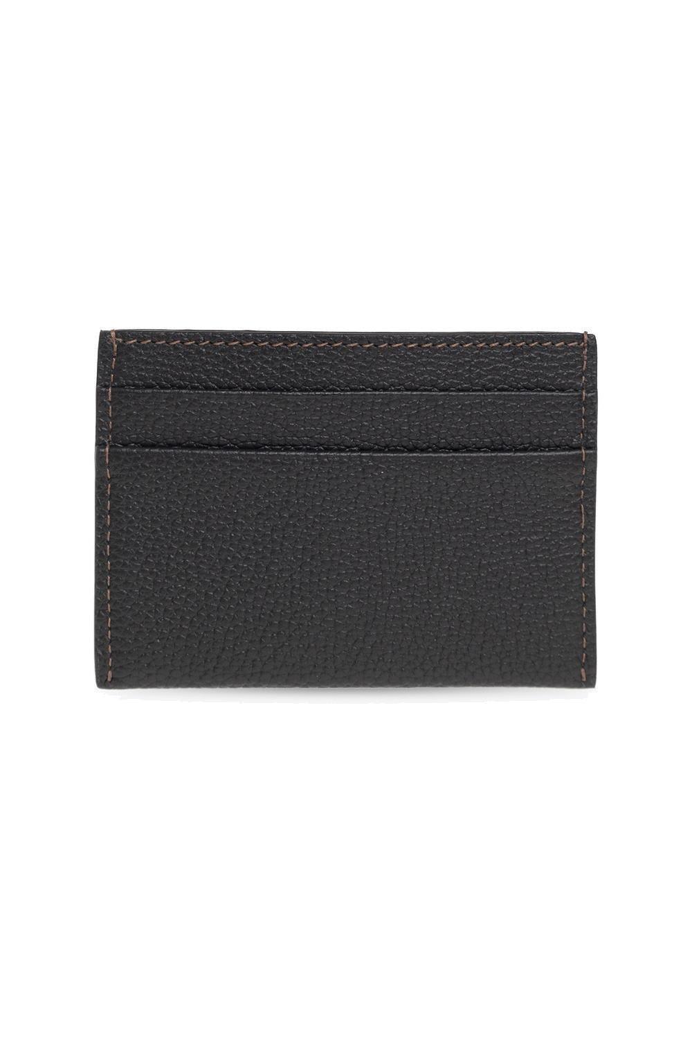 Burberry logo-plaque leather card holder, Black