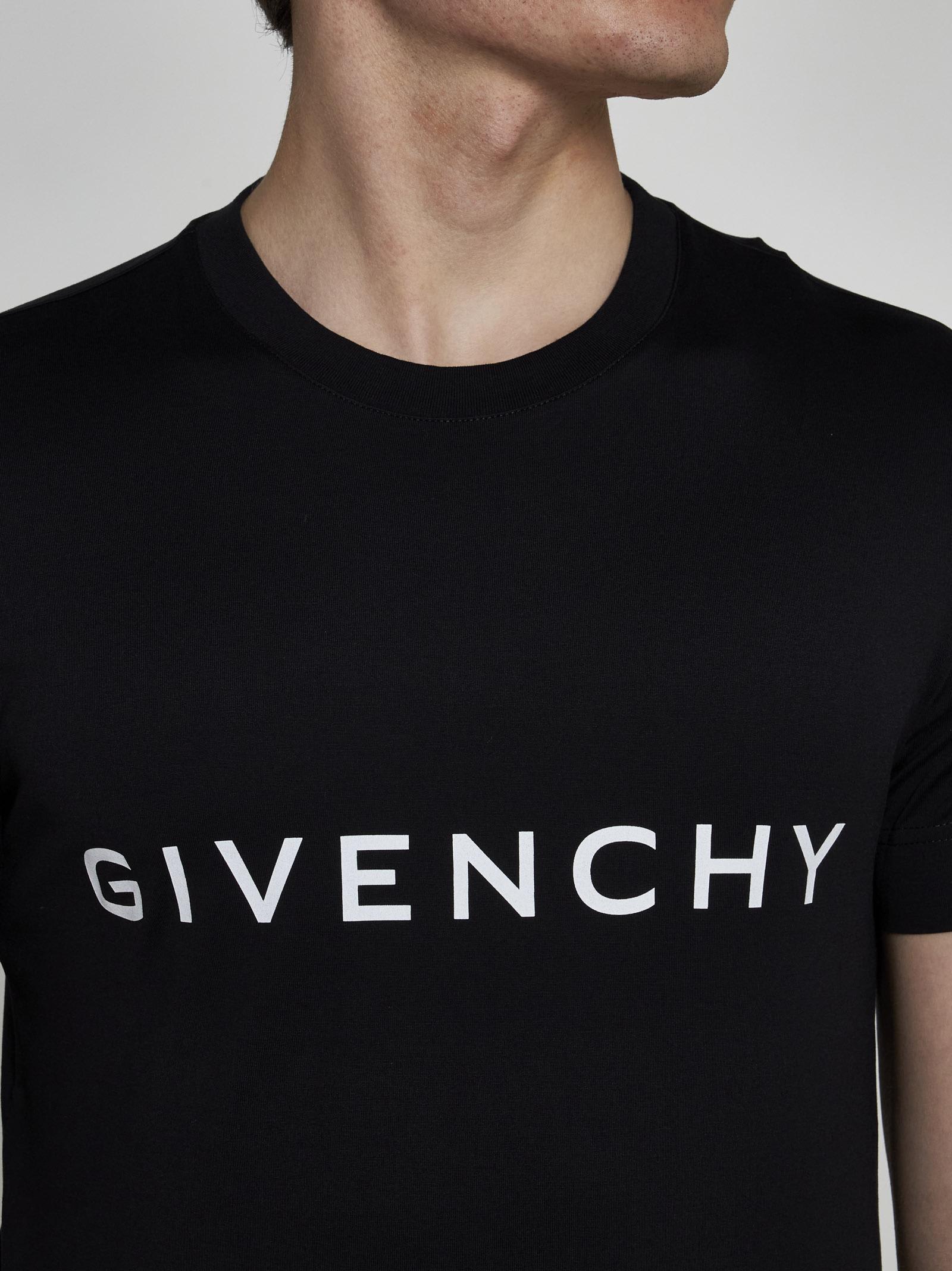 Shop Givenchy Logo Cotton T-shirt In Black