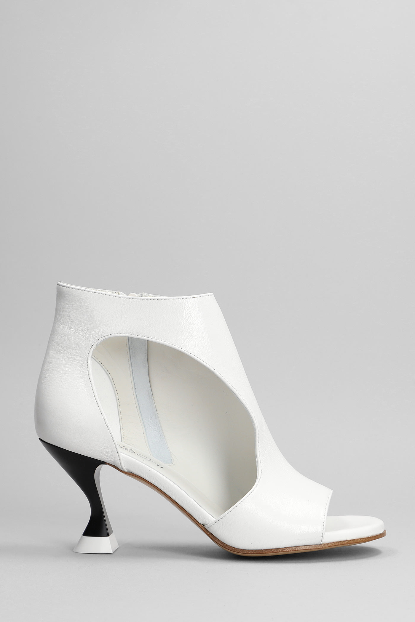 Elena Iachi High Heels Ankle Boots In White Leather