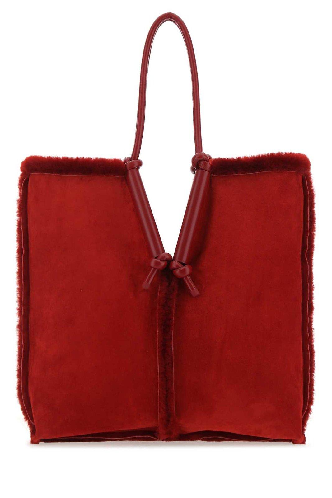 Shop Bottega Veneta Bolster Knot Detailed Tote Bag