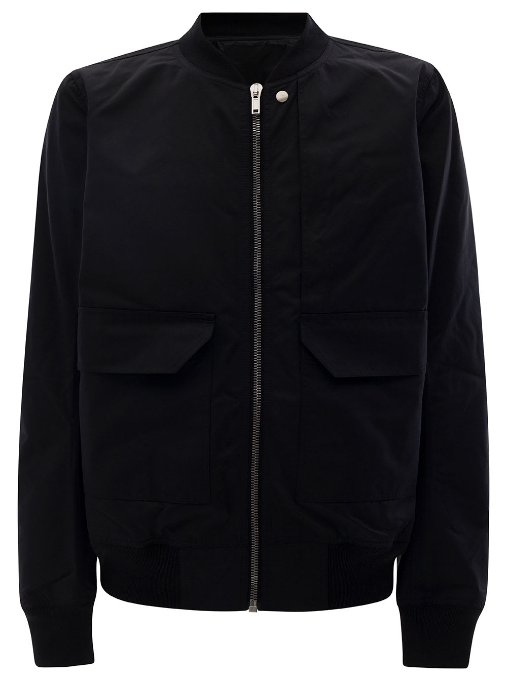Shop Drkshdw Black Bomber Jacket With Flap Pockets In Cotton Blend Man
