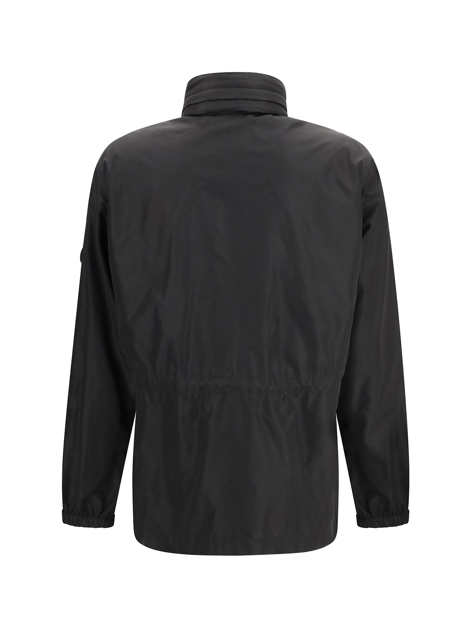Burberry Check Motif Nylon Jacket In Black
