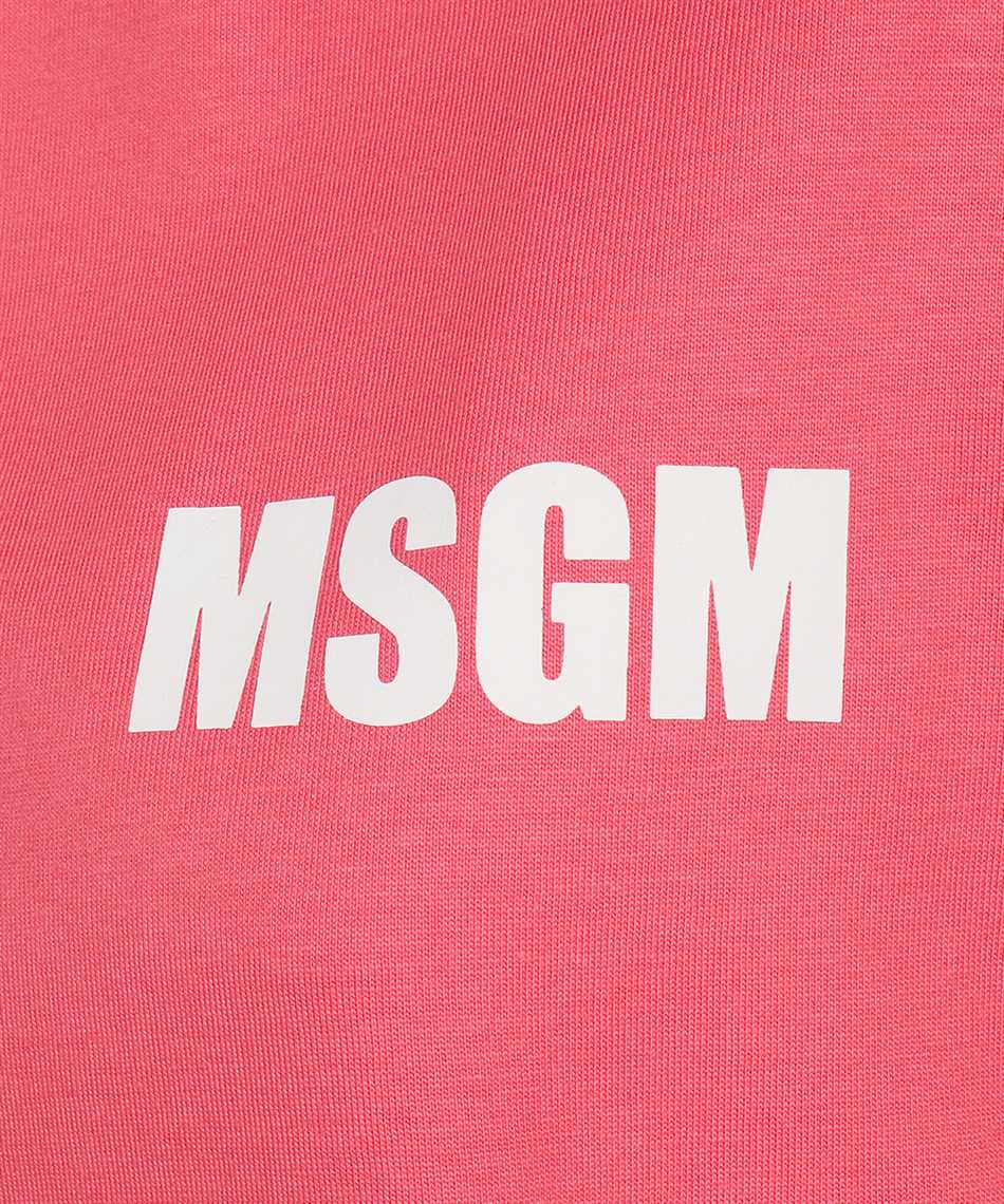Msgm Cotton Crop Top In Pink