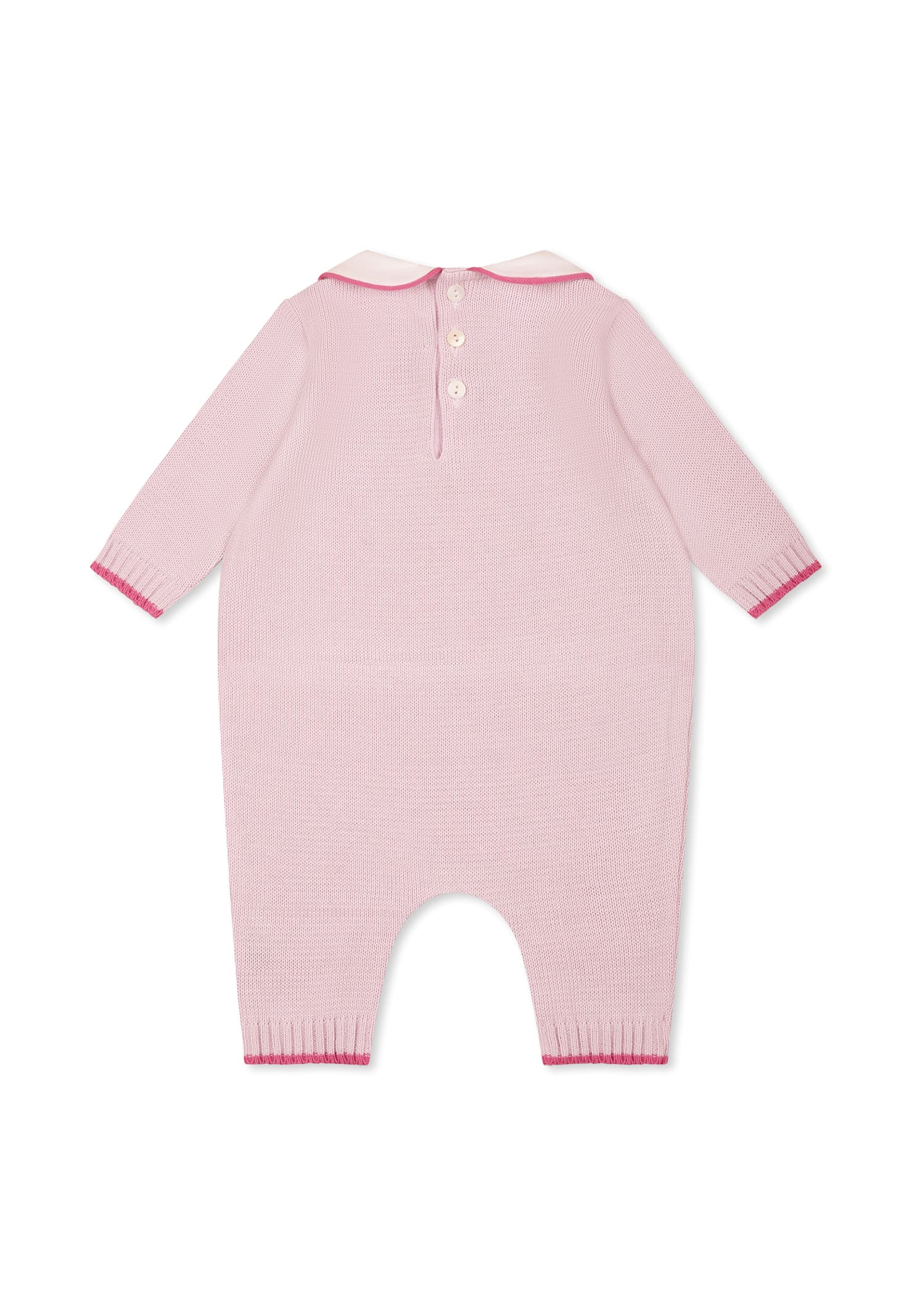 Little Bear Purple Babygrow For Baby Girl With Polka Dots In Violet
