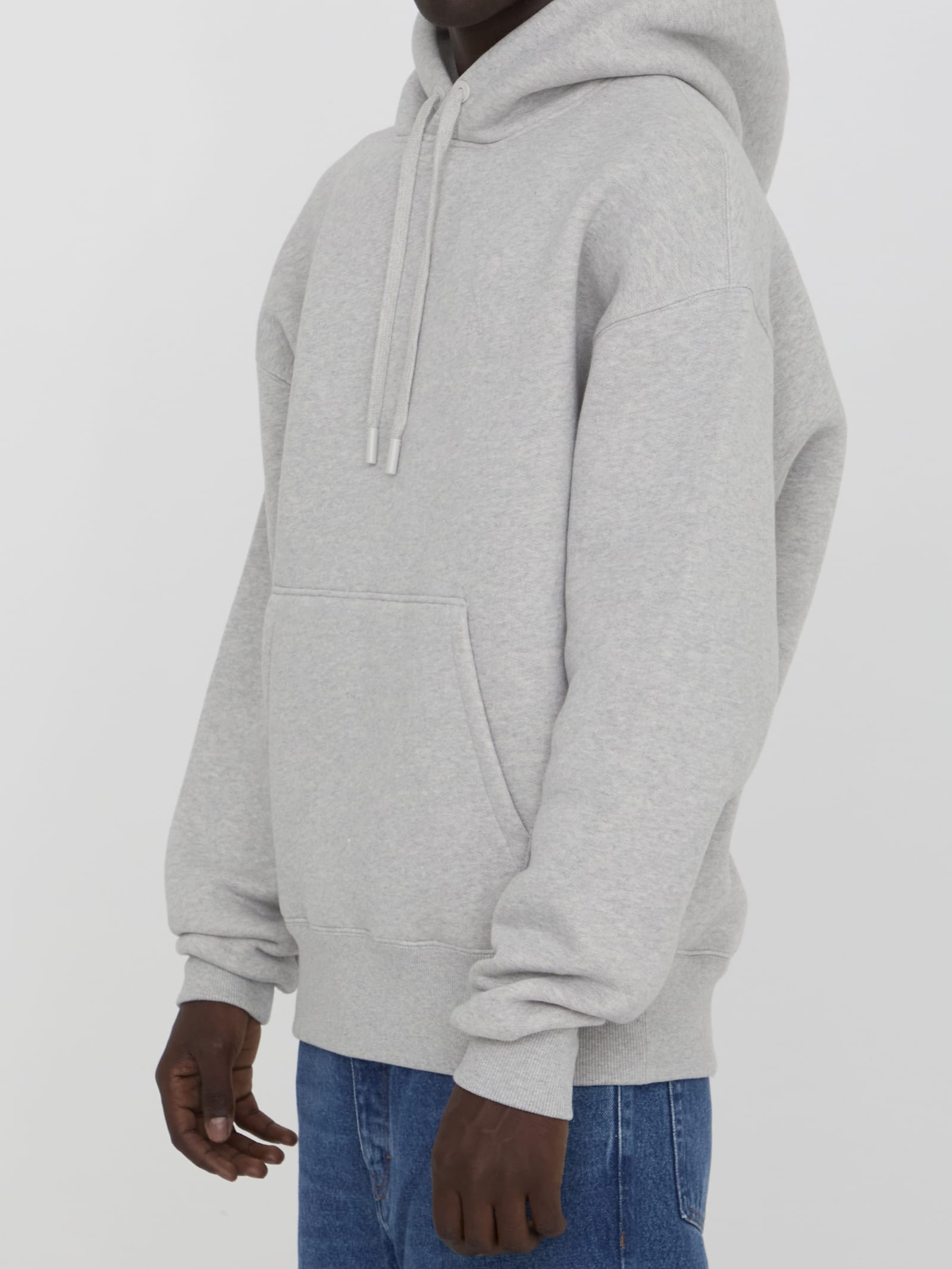 Shop Ami Alexandre Mattiussi Ami De Coeur Hoodie In Grey