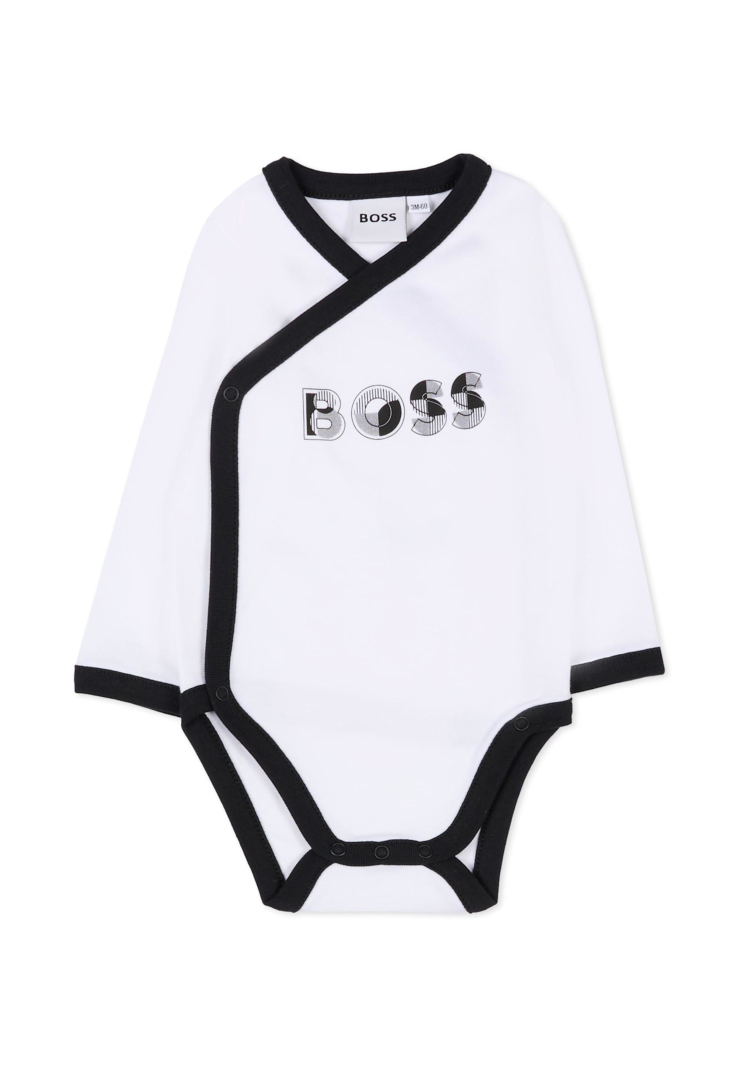 Hugo Boss White Babygrow Set For Baby Boy With Logo In White
