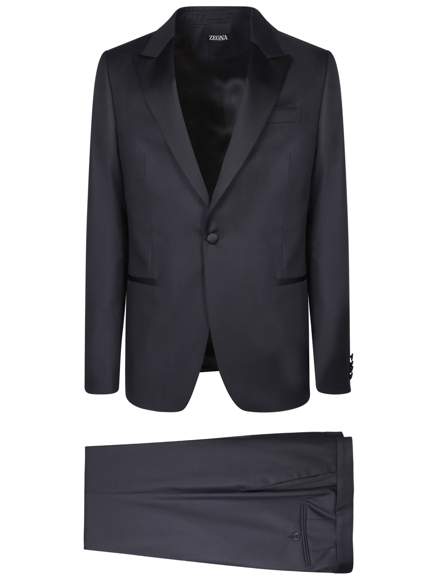 Zegna Black Wool Tuxedo Suit