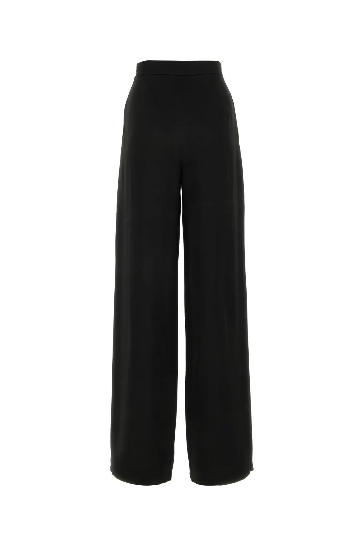 Max Mara Midnight Blue Stretch Cotton Orche Wide-leg Pant In Black