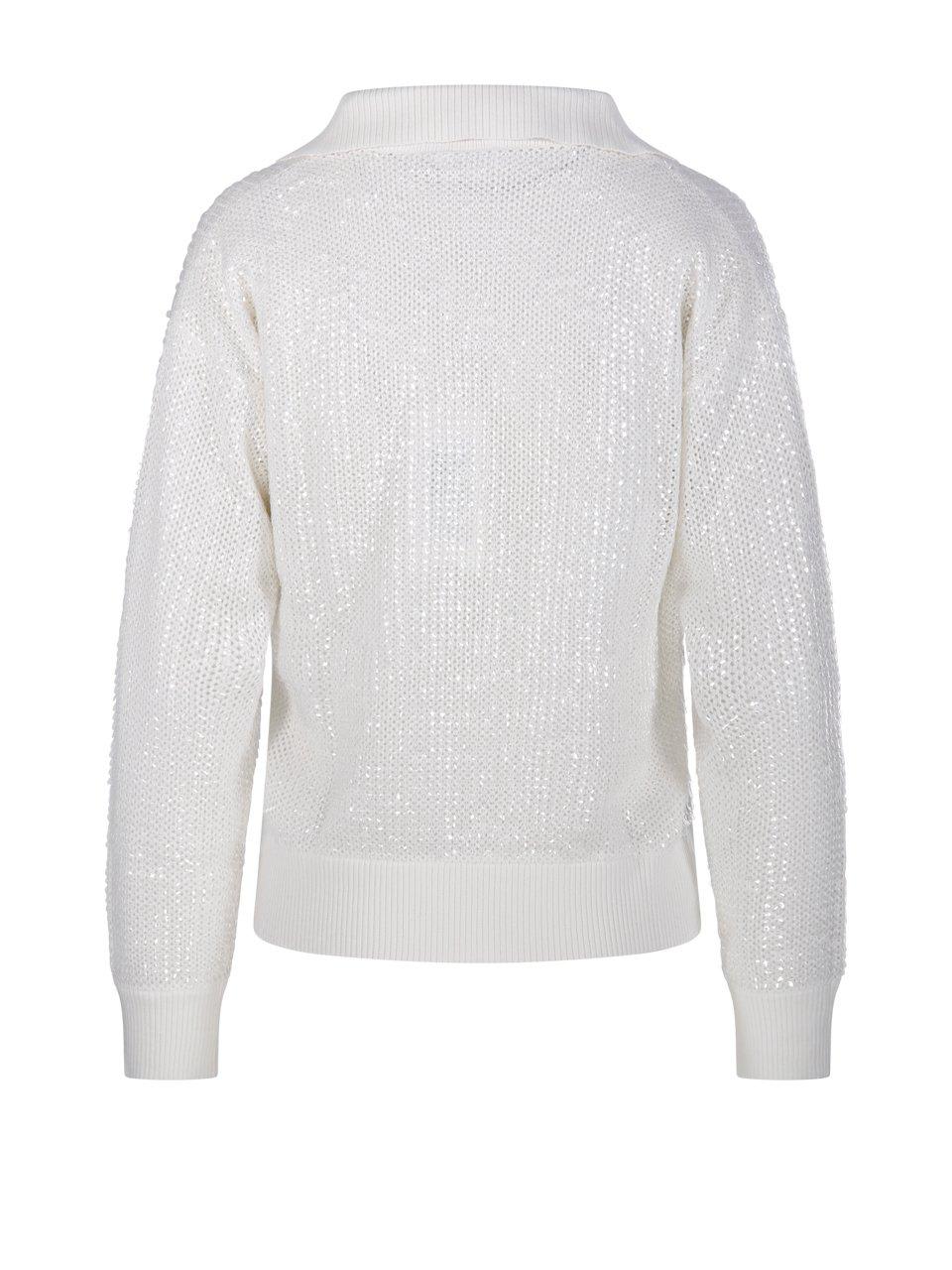 P.a.r.o.s.h Parosh Sequin Sweater In Cream