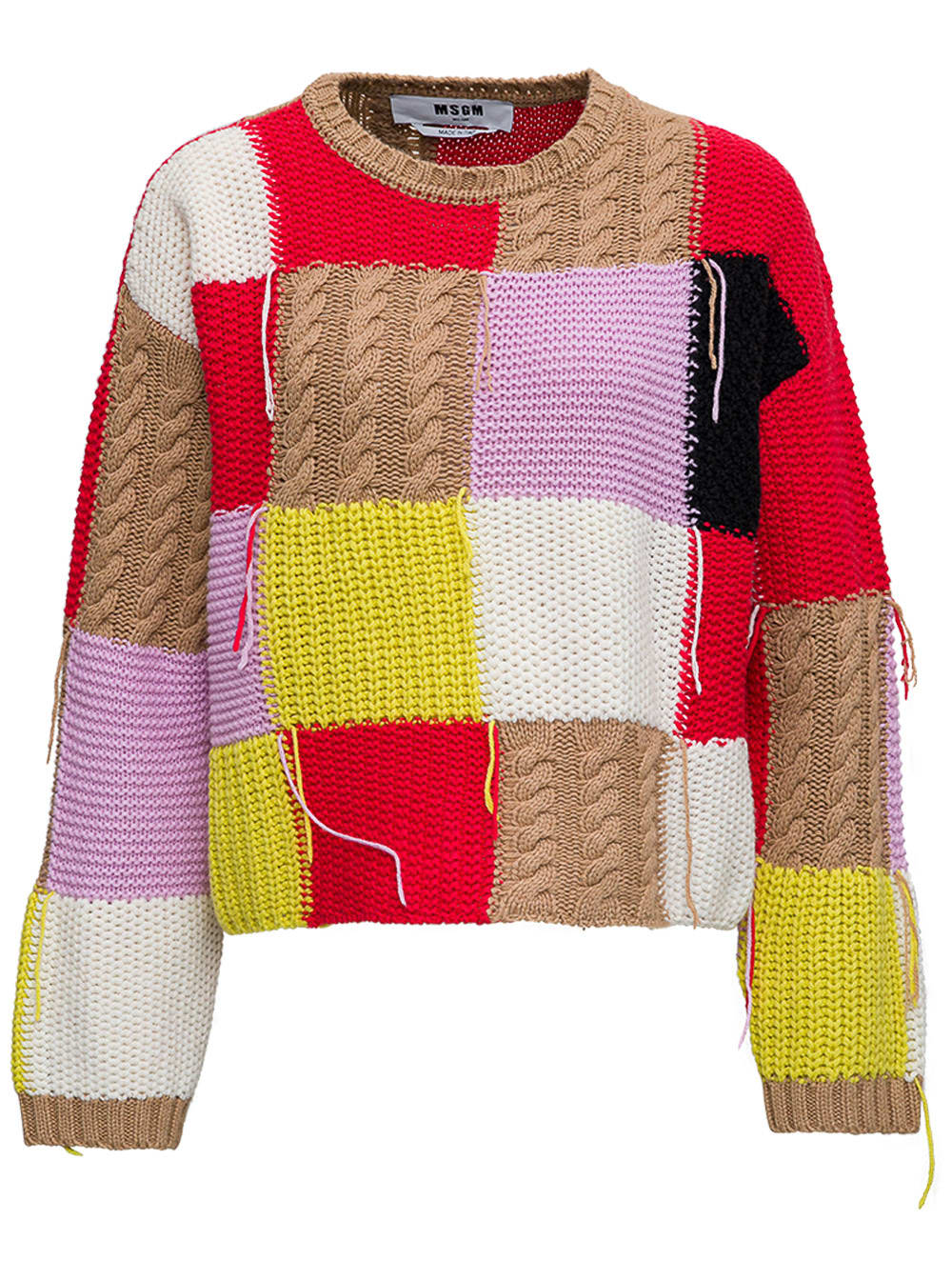 MSGM Color Block Knitted Sweater
