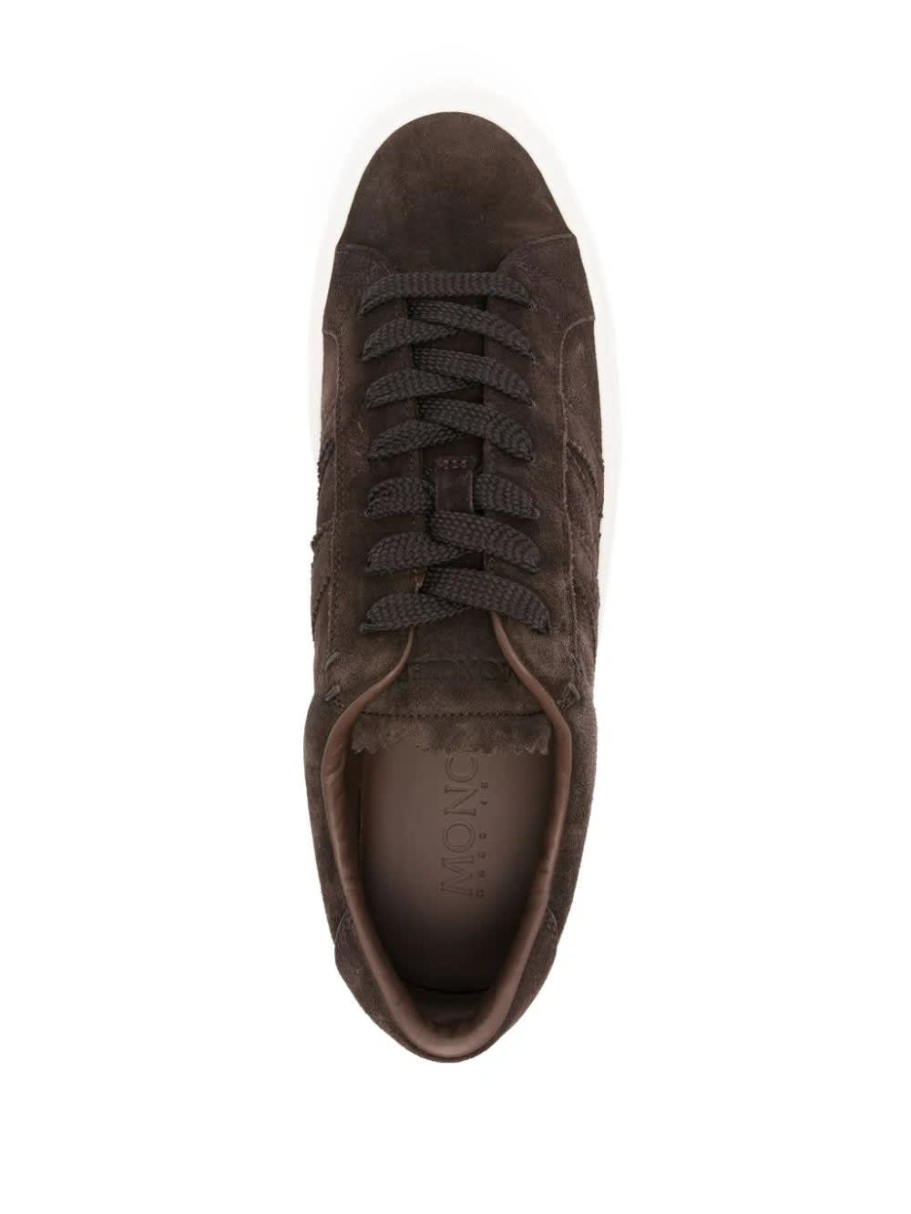 Shop Moncler Dark Brown Monaco 2 Sneakers