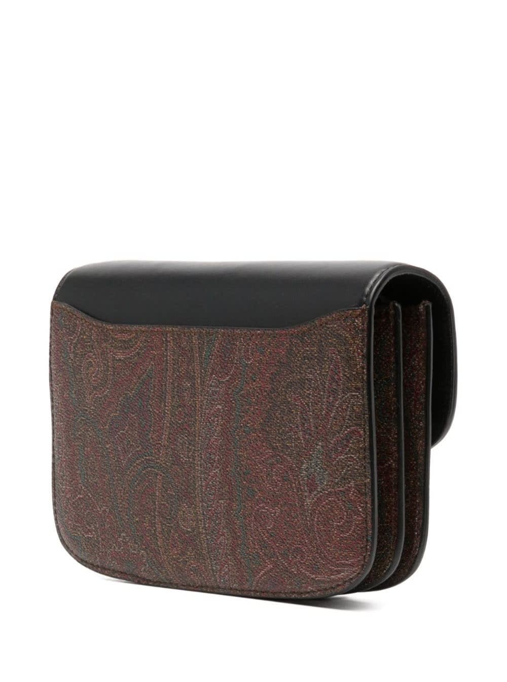 Shop Etro Black Arnica Crossbody Bag With Paisley Motif In Cotton Blend Woman In Brown