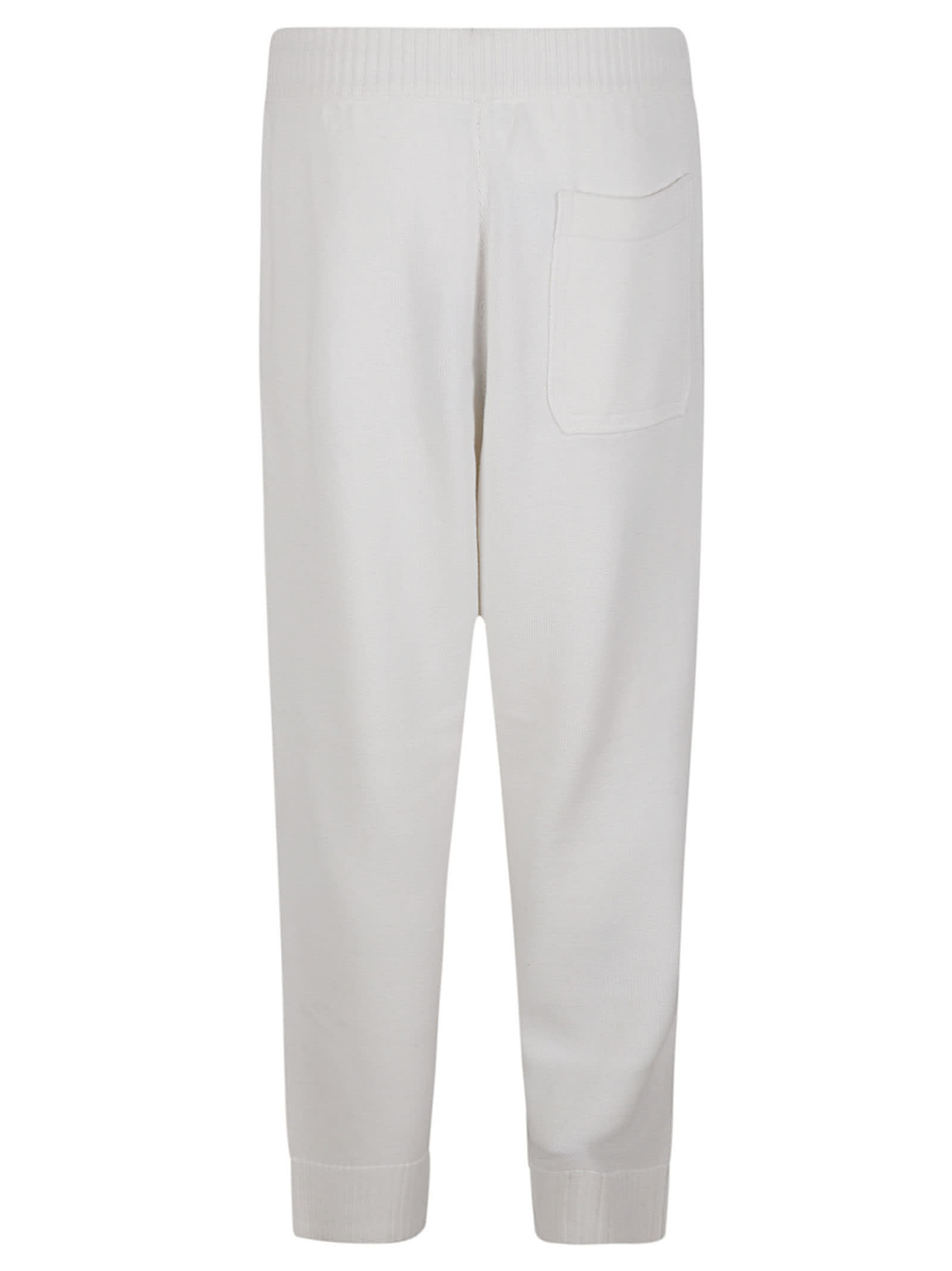 Shop Zegna Ribbed Track Pants In White