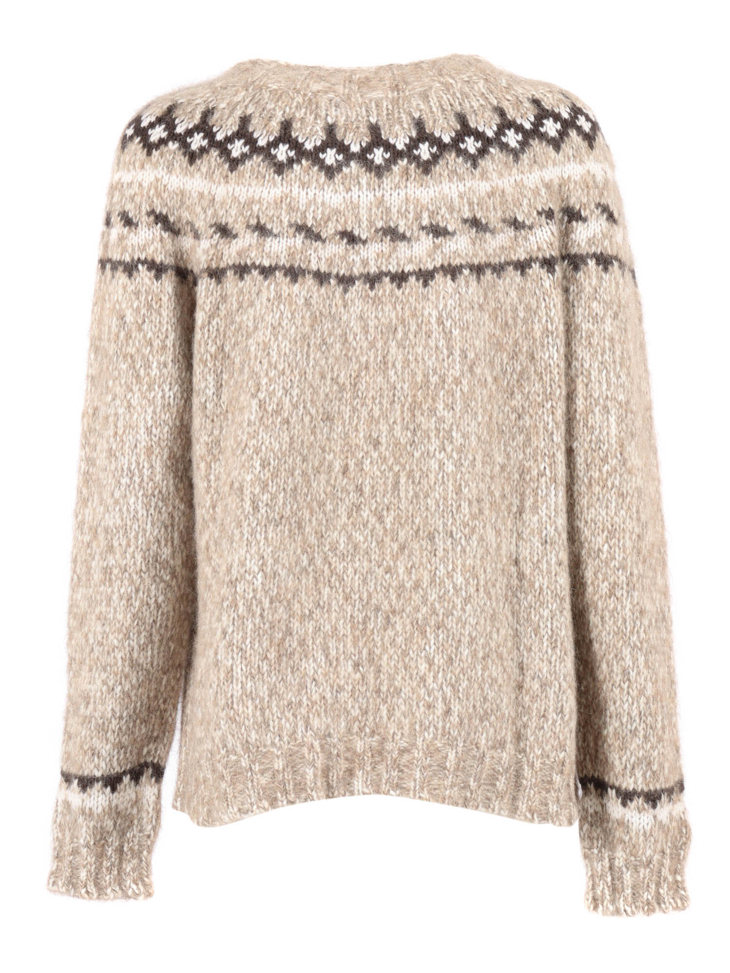 P.a.r.o.s.h Beige Crewneck Sweater In Wool Blend Woman In Neutral