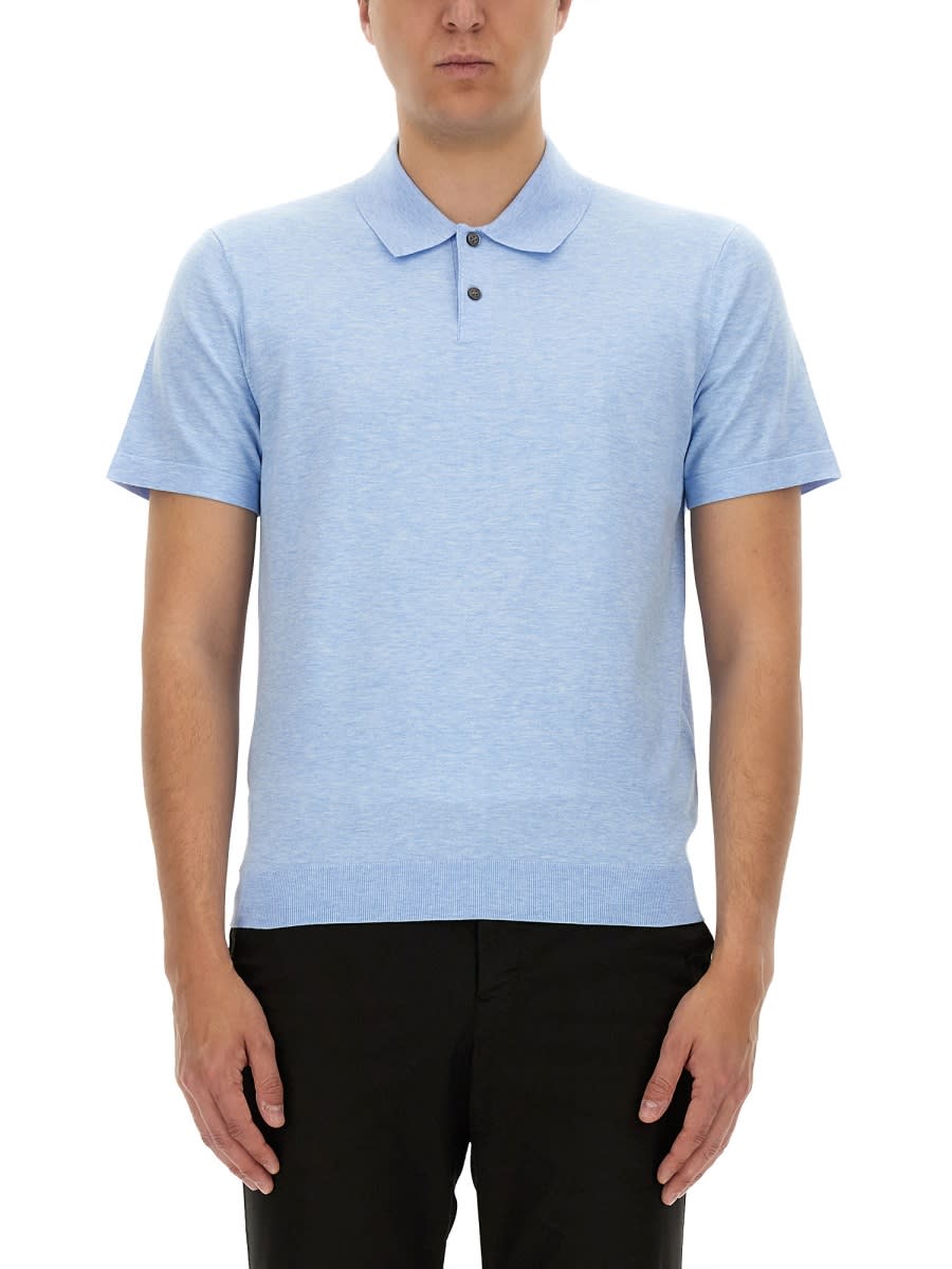Shop Theory Regular Fit Polo Shirt In Azure