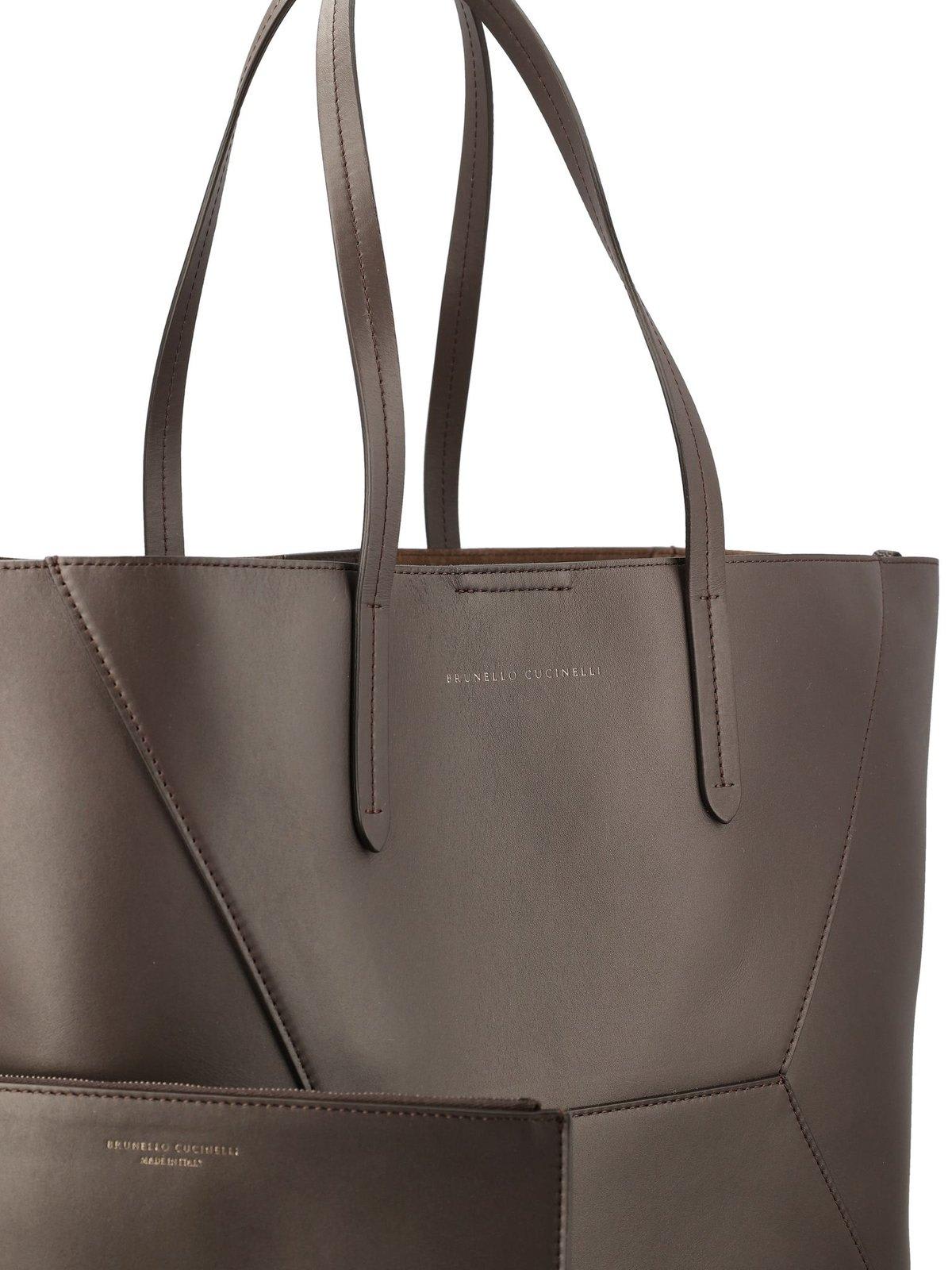 BRUNELLO CUCINELLI LEATHER TOTE BAG 