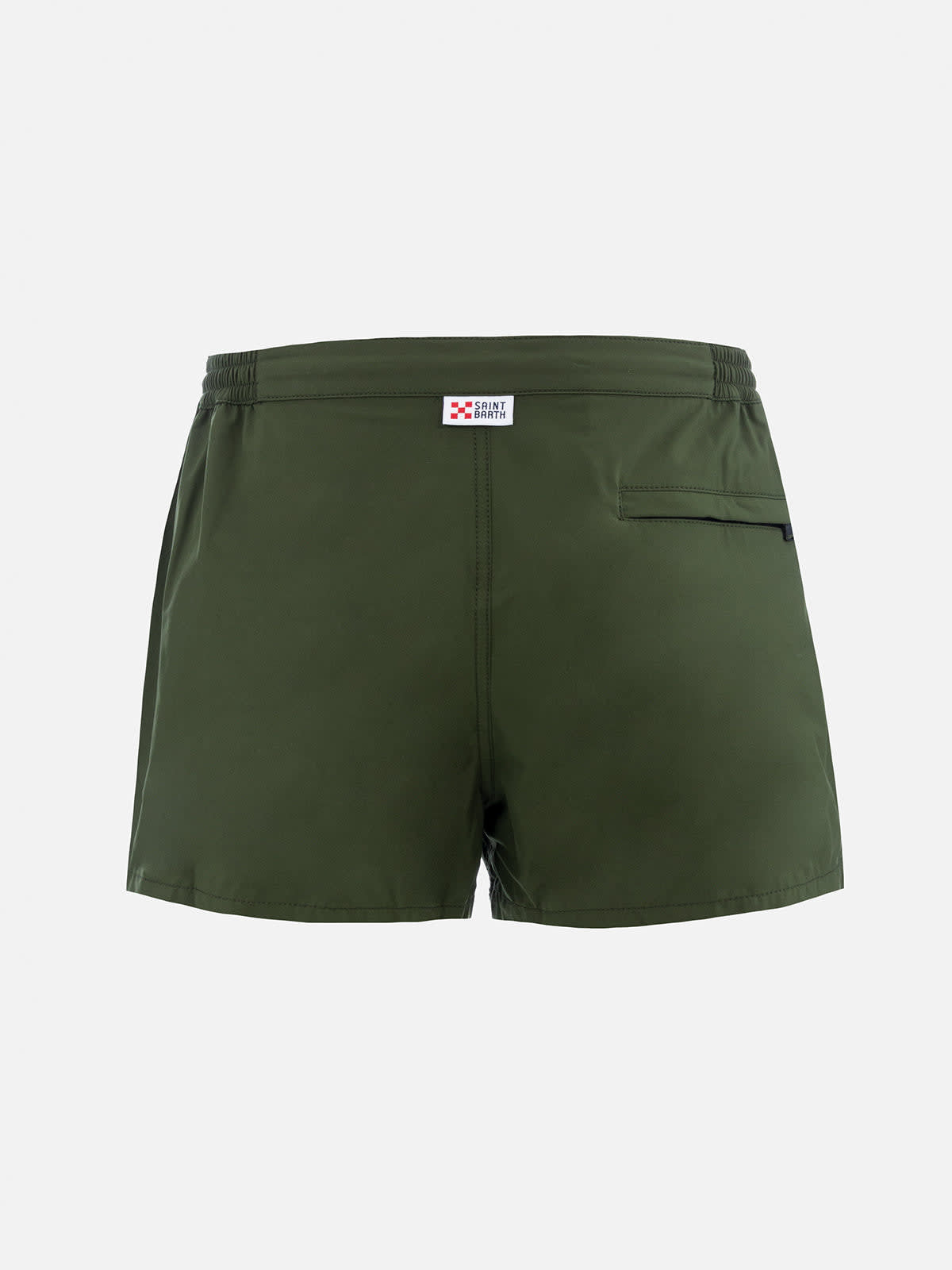 MC2 SAINT BARTH MAN MILITARY GREEN FITTED CUT SWIM SHORTS HARRYS