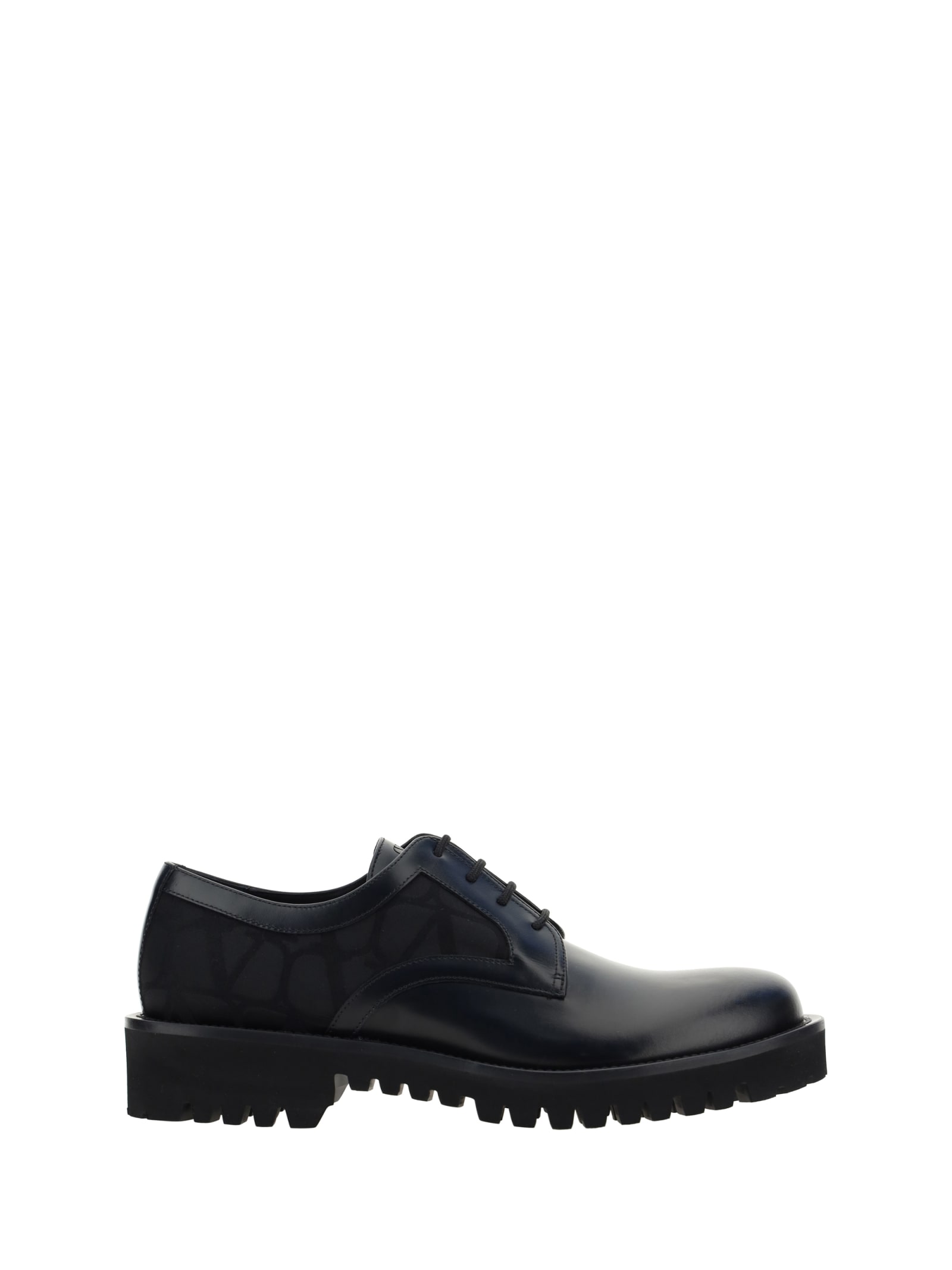 Shop Valentino Garavani Toile Iconographe Lace-up Shoes In Nero