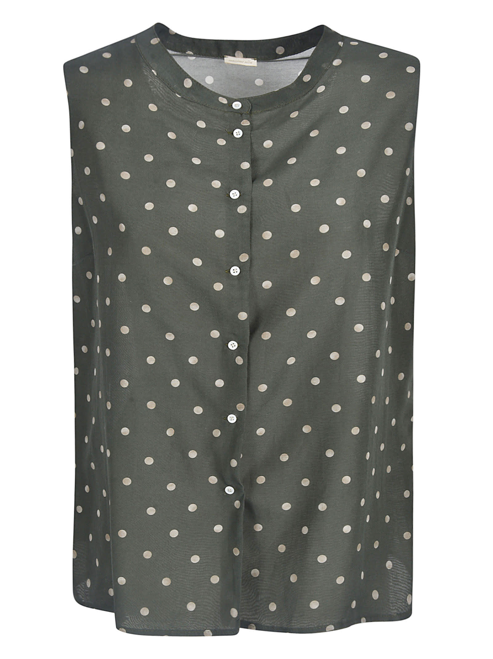 MASSIMO ALBA POLKA-DOT SLEEVELESS LACE SHIRT,11311978