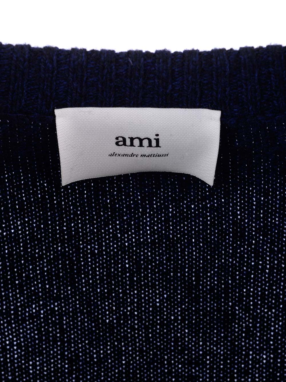 Shop Ami Alexandre Mattiussi Blue Cashmere And Wool Cardigan In Navy